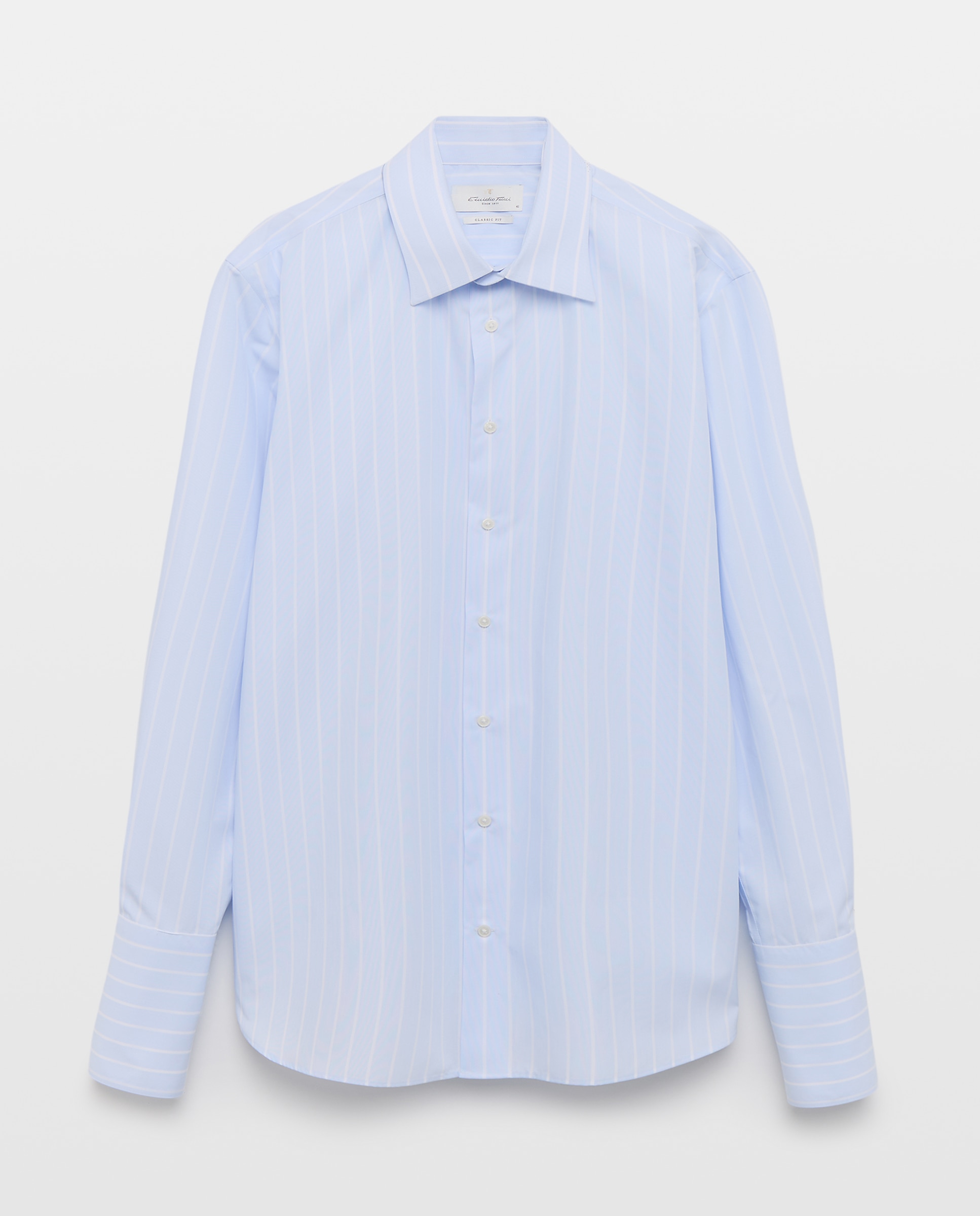 Camisa Clássica Non Iron com Manga Comprida Azul-5