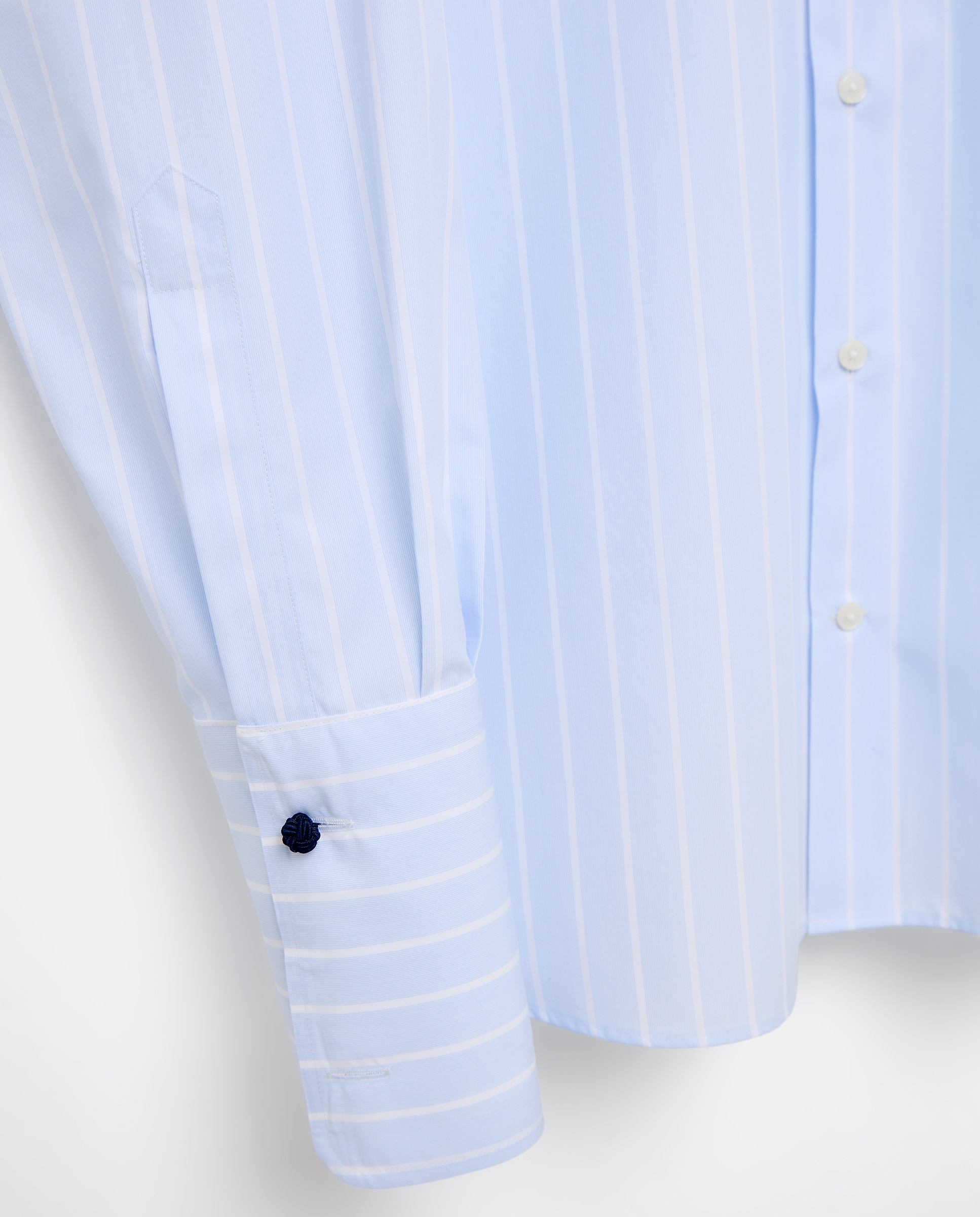 Camisa Clássica Non Iron com Manga Comprida Azul-6