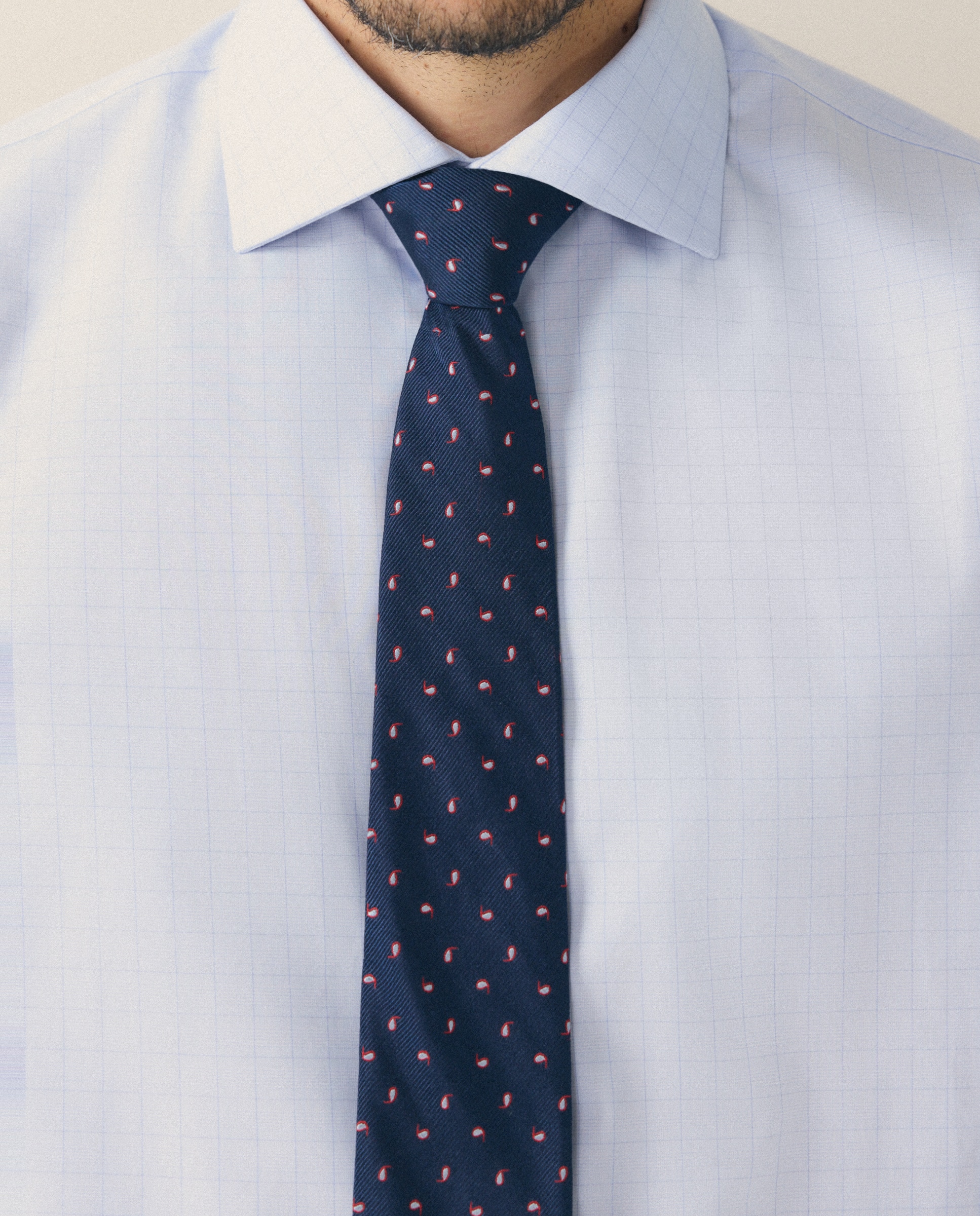 Camisa Clássica de Manga Comprida Non Iron Azul-4