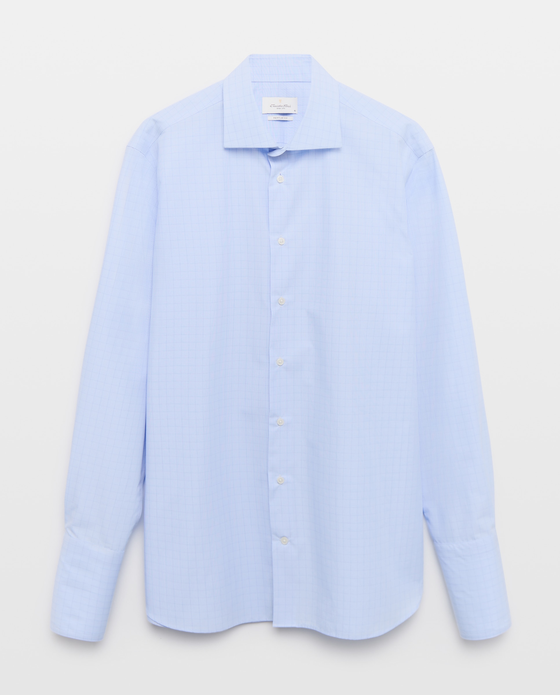 Camisa Clássica de Manga Comprida Non Iron Azul-5