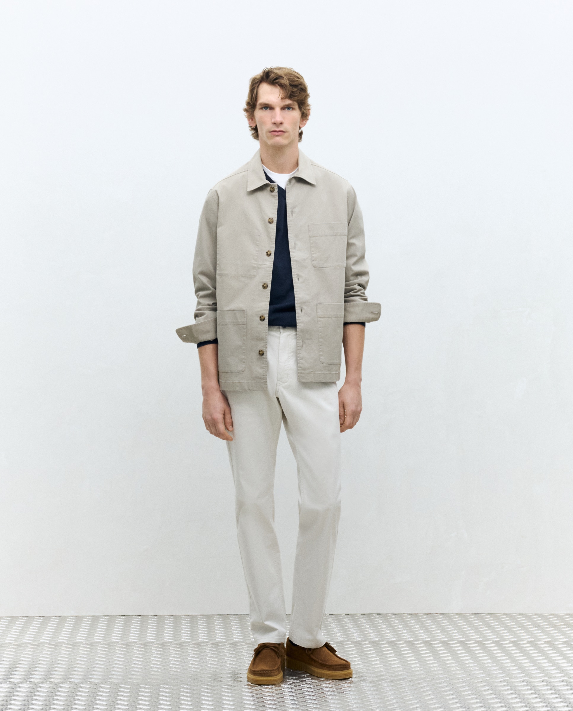 Sobrecamisa de Algodão com Lavagem e Bolsos Pedra-3