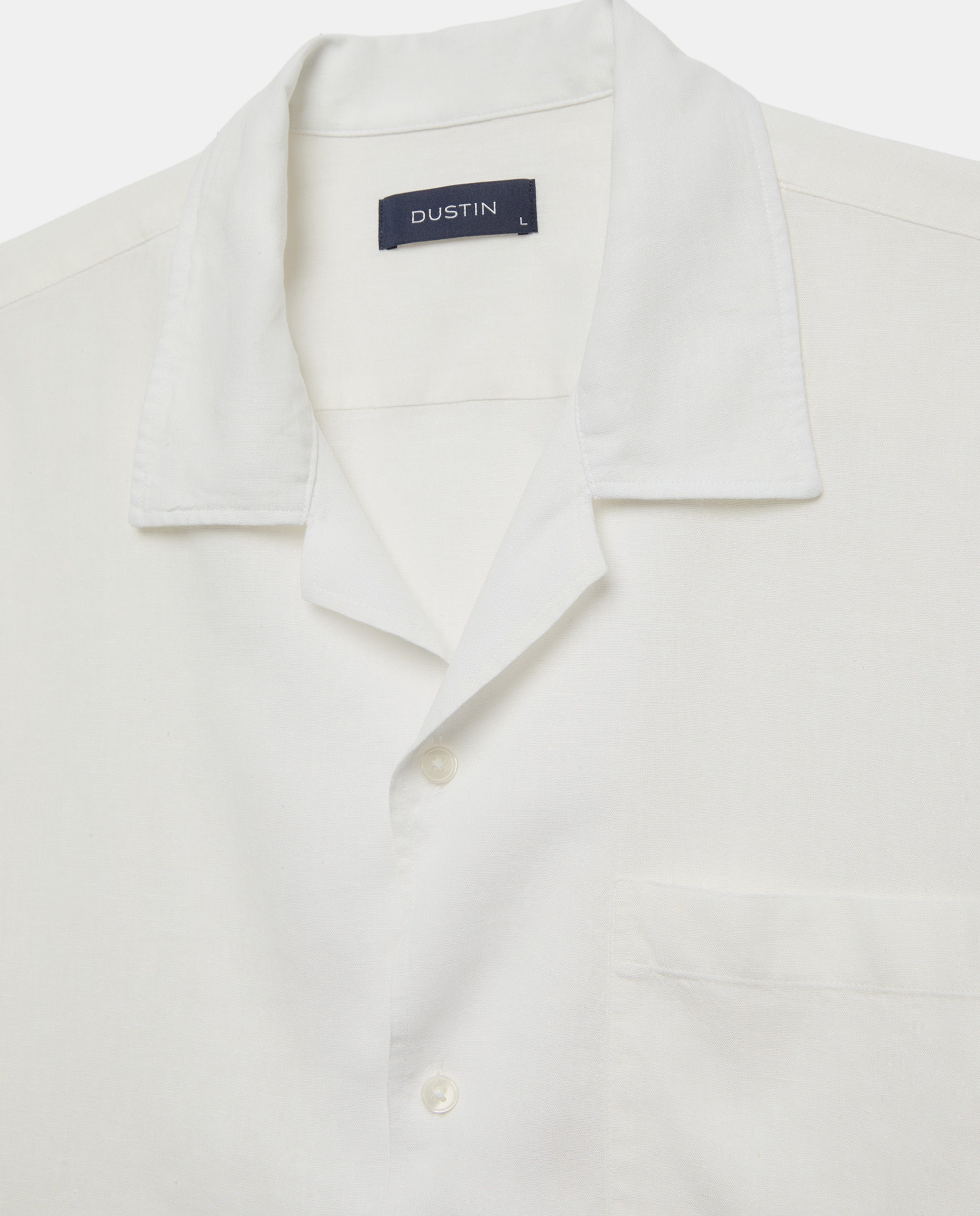 Camisa bowling fit lino algodón hombre - Dustin - Blanco Blanco-6