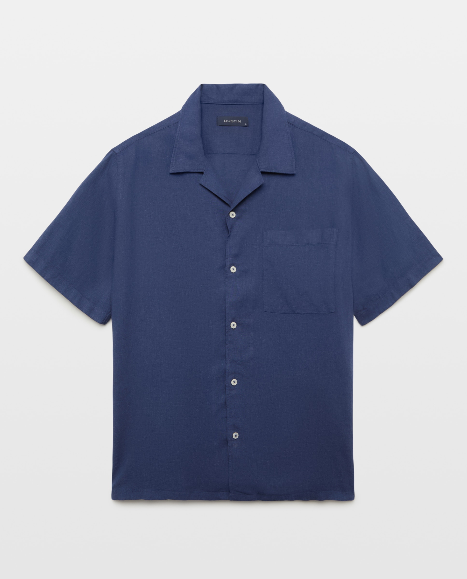Camisa bowling fit lino algodón hombre - Dustin - Azul marino Azul marino-5