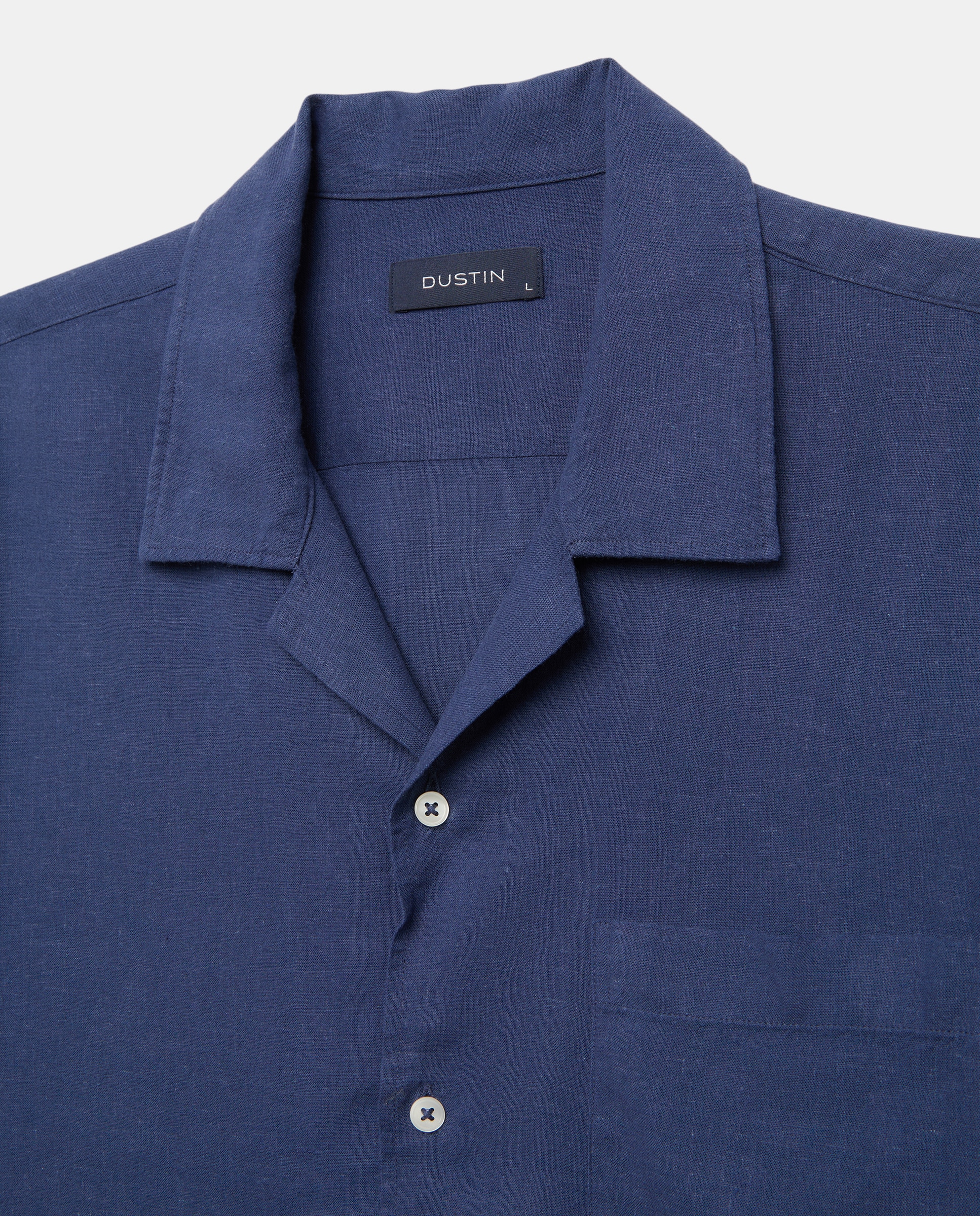 Camisa bowling fit lino algodón hombre - Dustin - Azul marino Azul marino-6