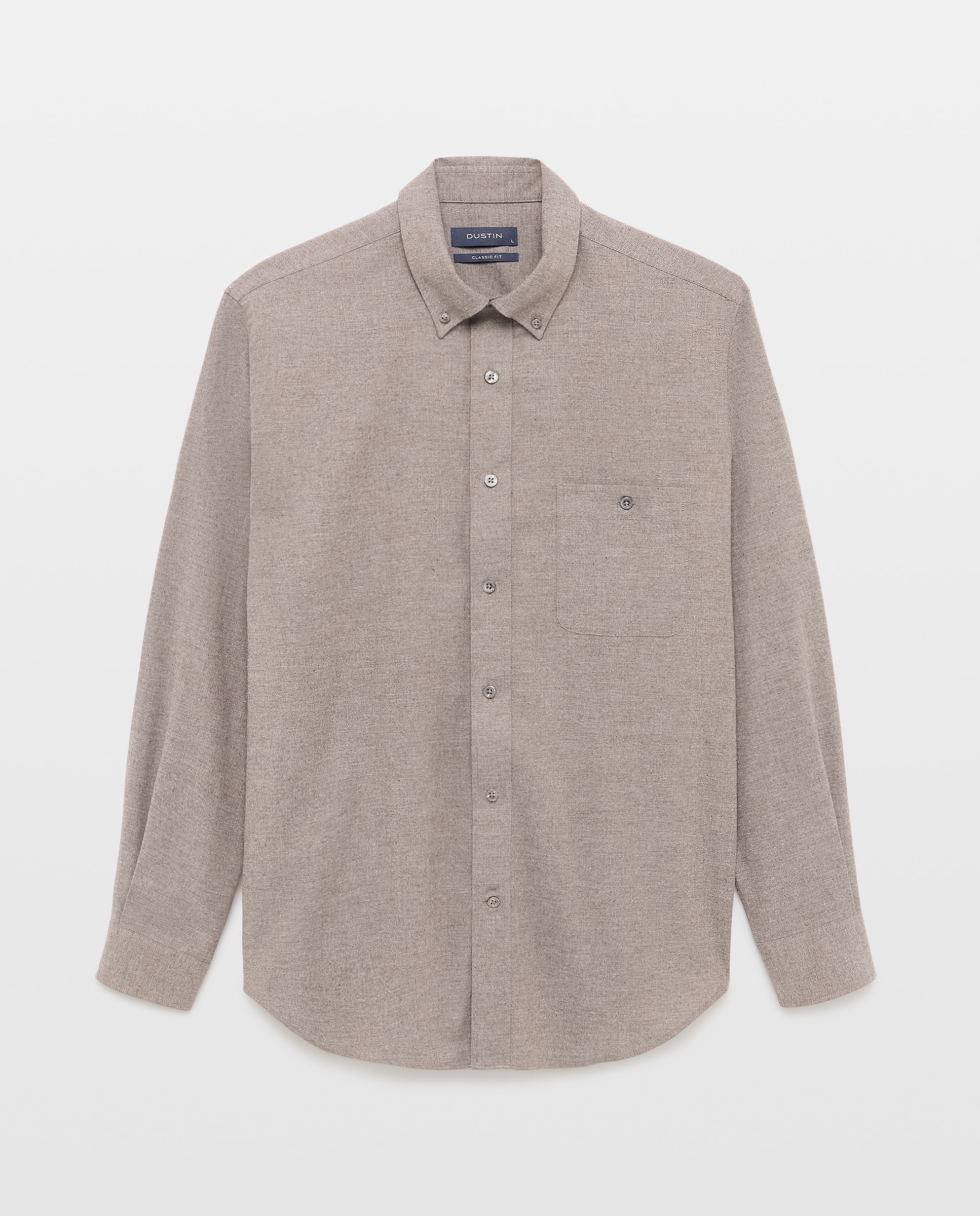 Camisa villela algodón melange lisa. - Dustin - Marrón Marrón-4
