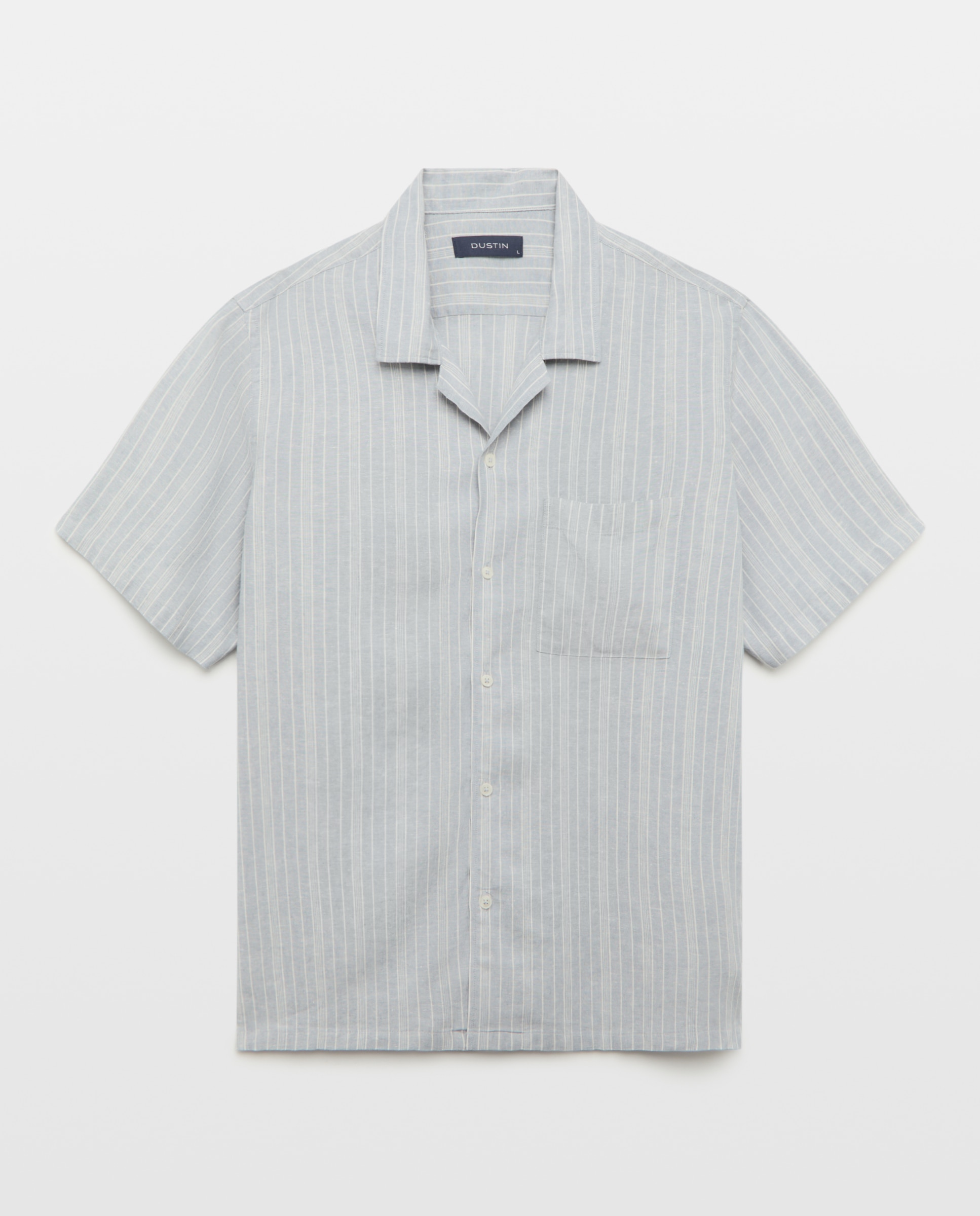 Camisa bowling fit lino algodón hombre - Dustin - Añil Añil-4