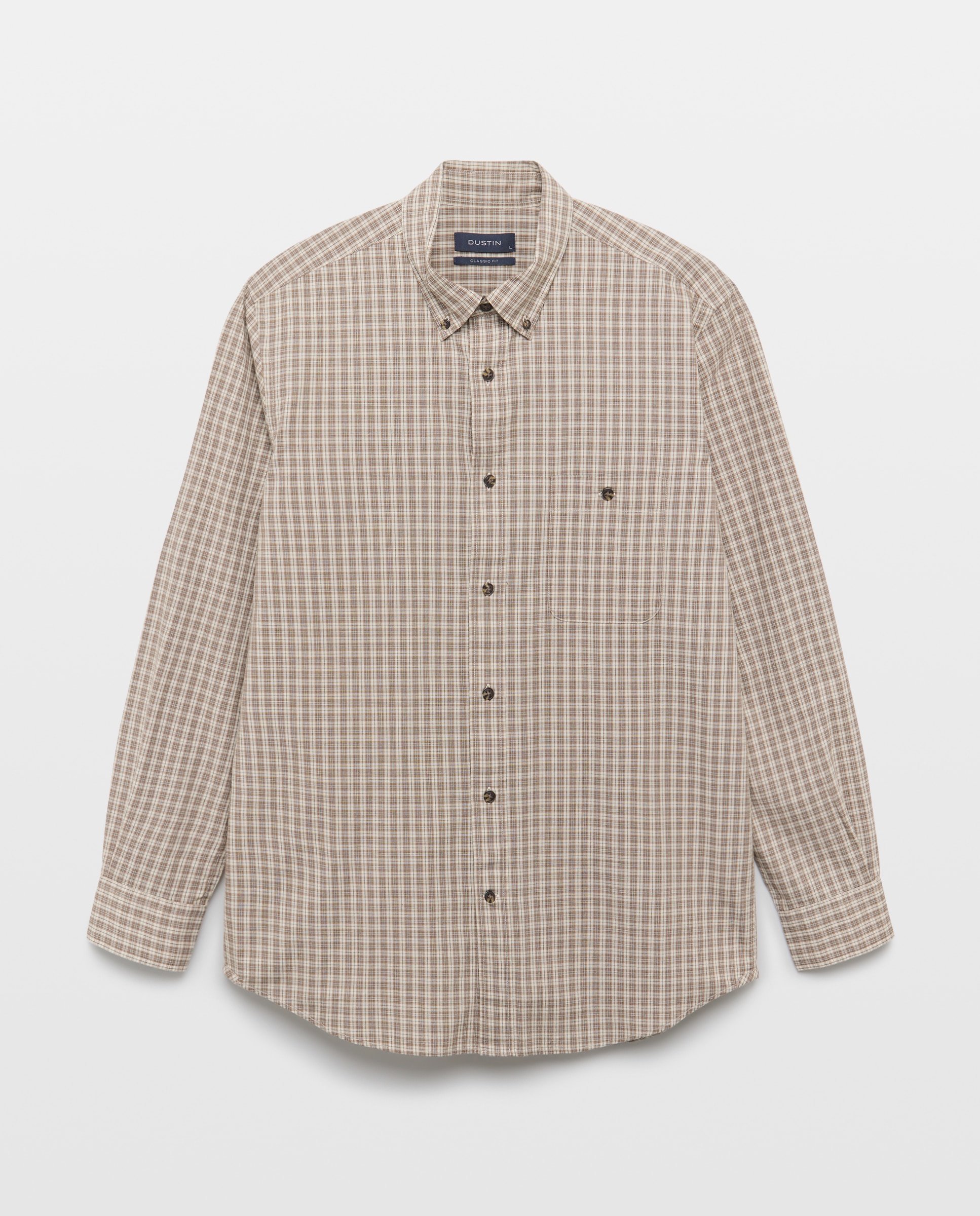 Imagem 0 de Camisa Casual Villela aos Quadrados - Bege