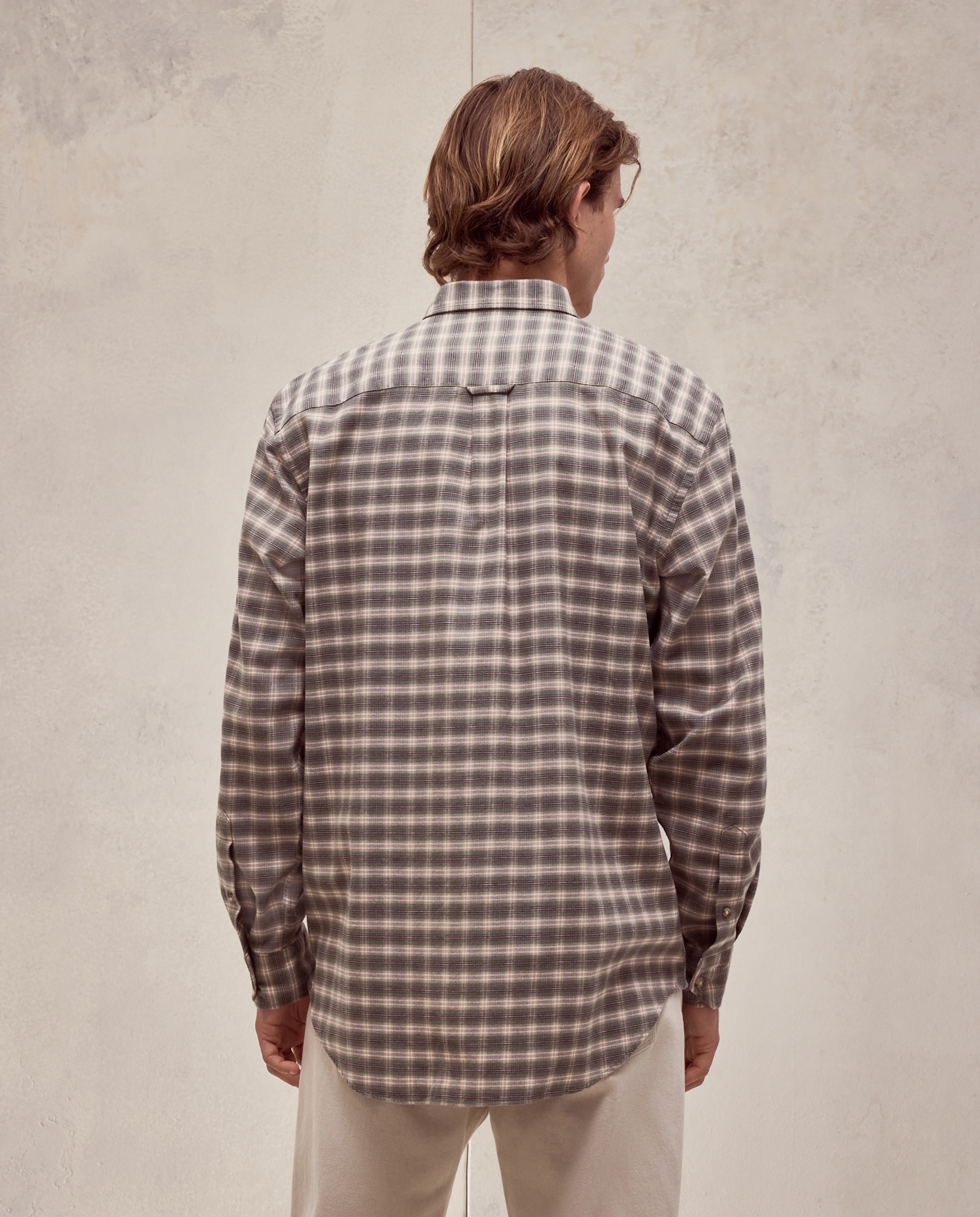 Camisa classic fit villela de algodón de cuadros de colección de hombre - Dustin - Verde Verde-3