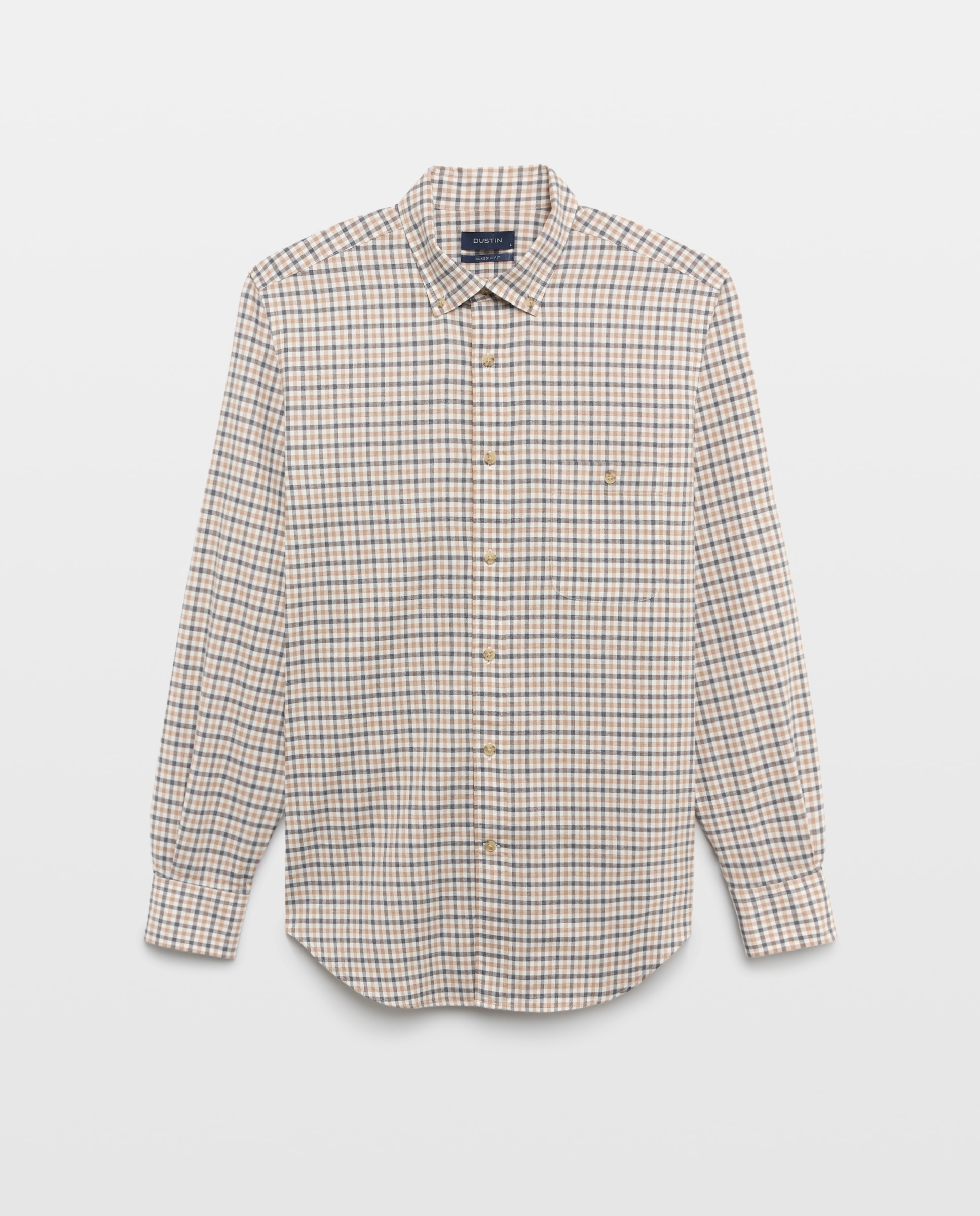 Camisa de sport villela cuadros vichy bicolor. - Dustin - Marrón Marrón-4