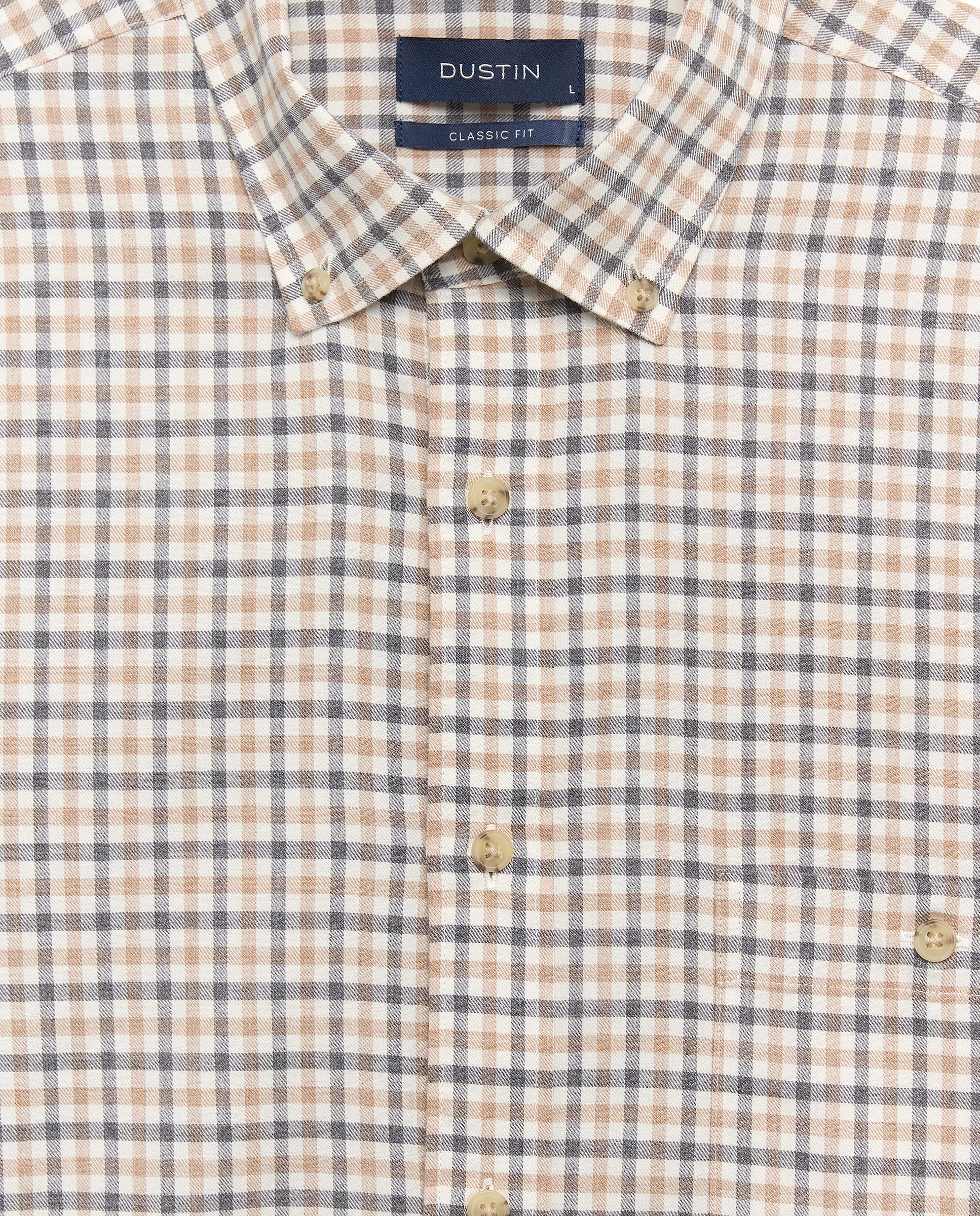 Camisa de sport villela cuadros vichy bicolor. - Dustin - Marrón Marrón-5