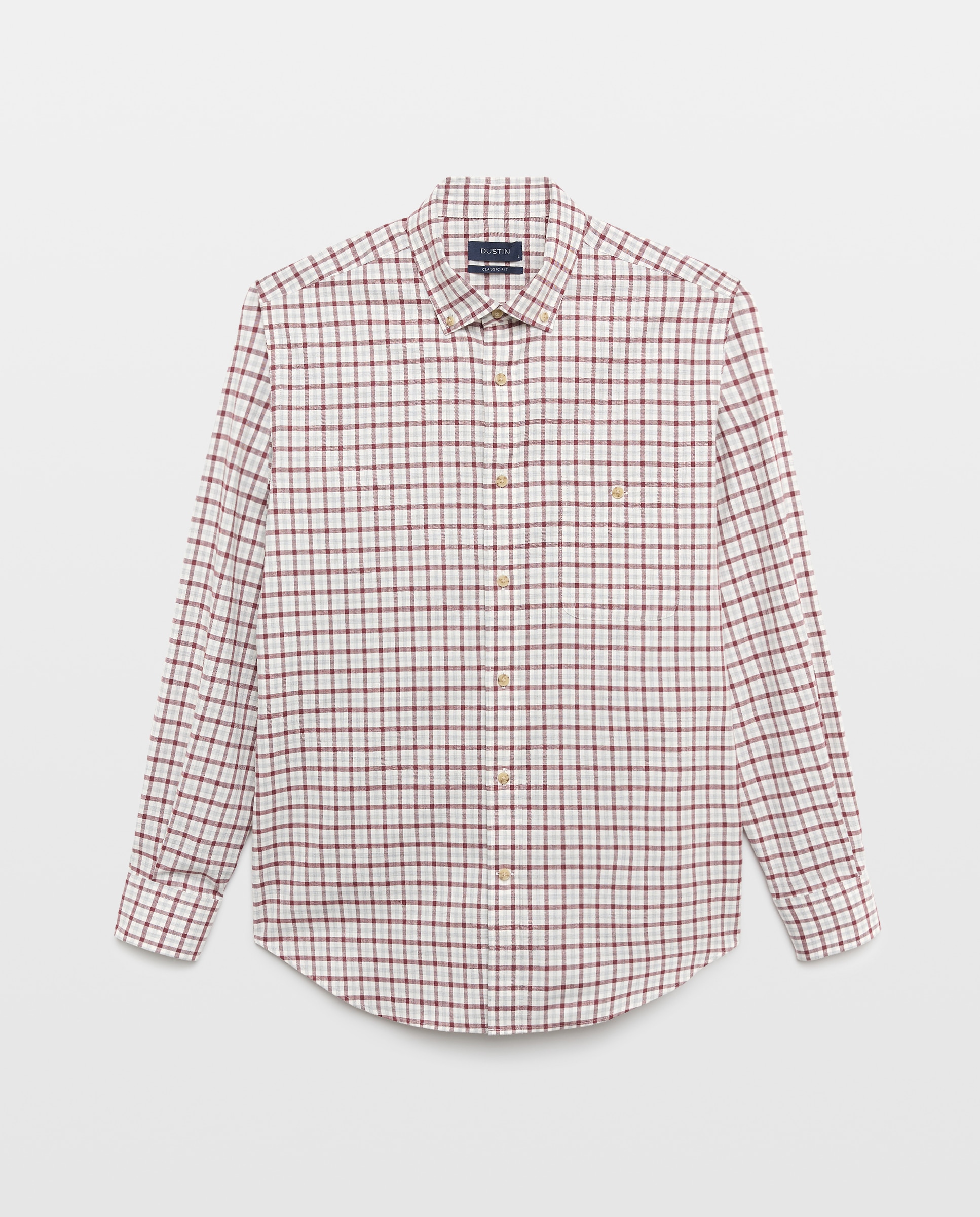 Camisa de sport villela cuadros vichy bicolor. - Dustin - Burdeos Burdeos-4