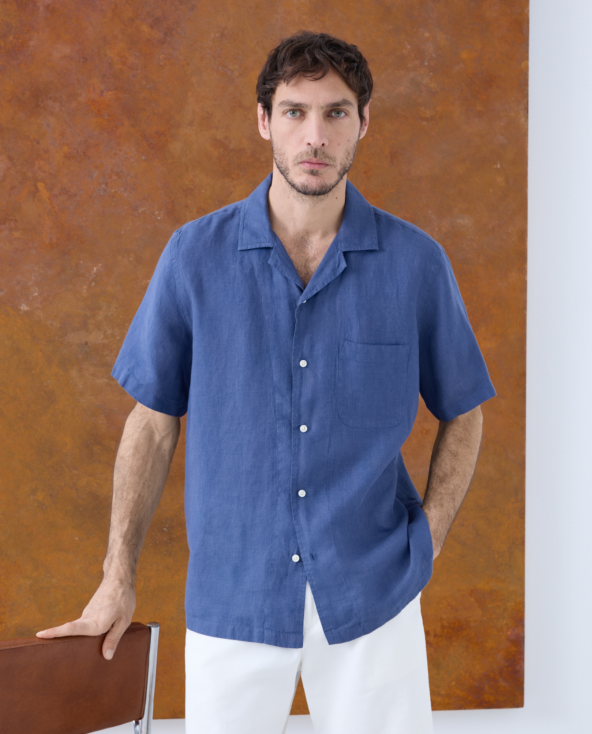 Imagem 0 de Camisa de Linho com Manga Curta