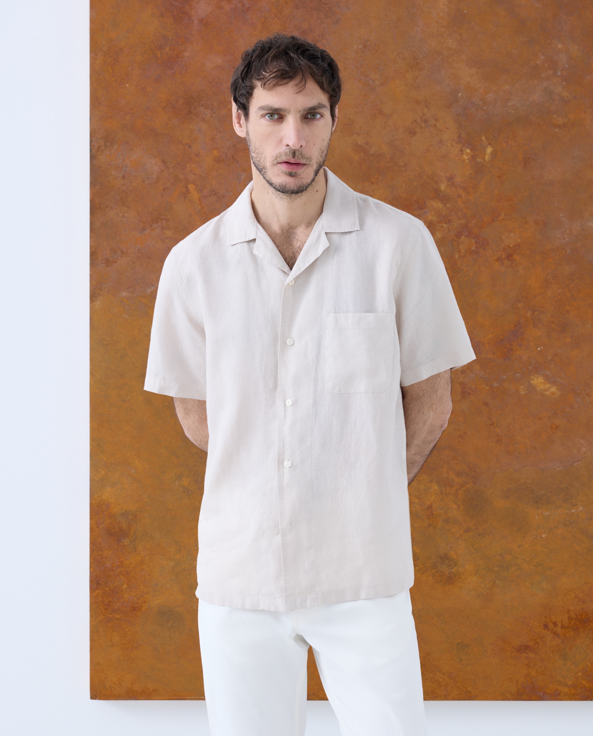 Imagem 0 de Camisa de Linho com Manga Curta