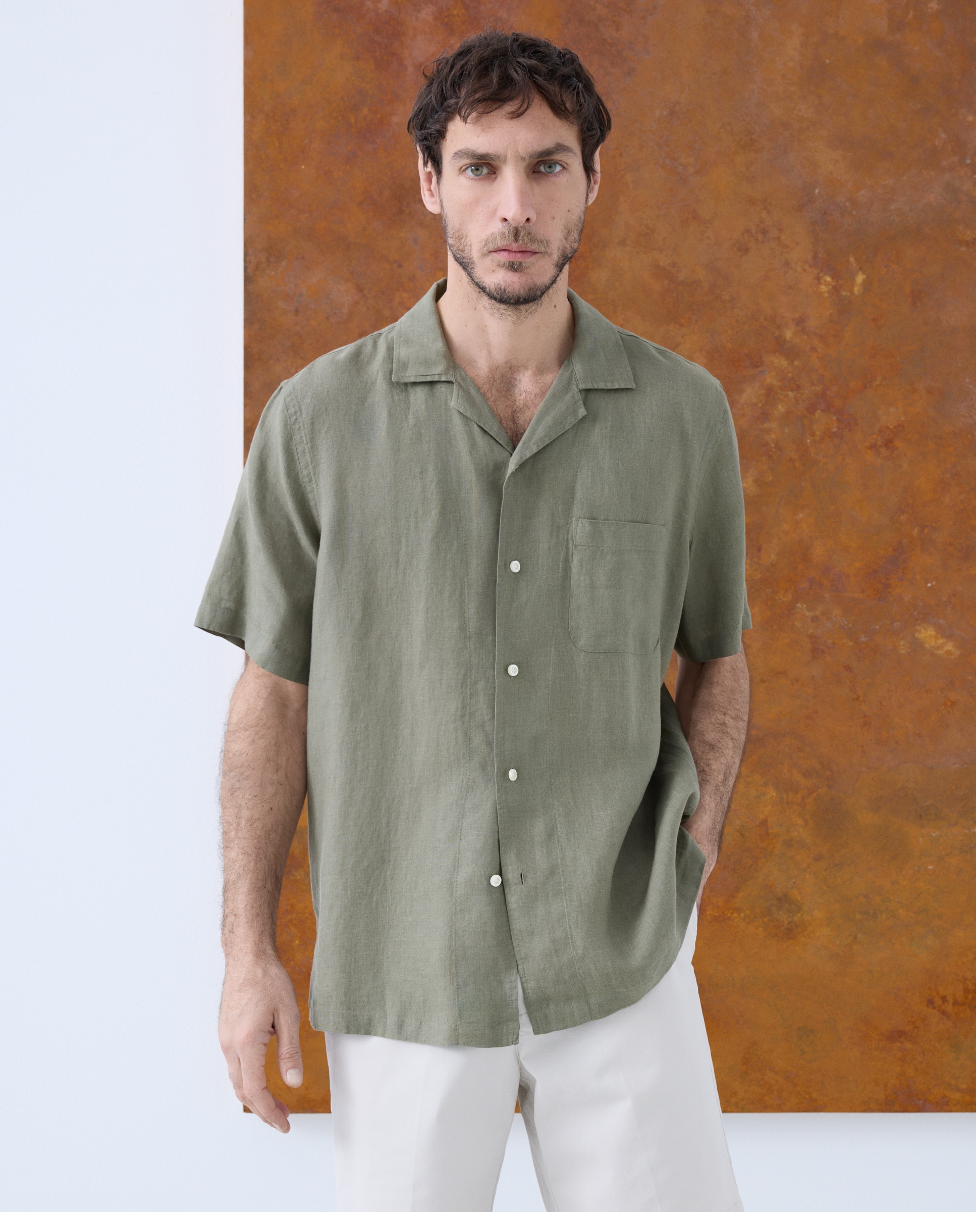 Imagem 0 de Camisa de Linho com Manga Curta