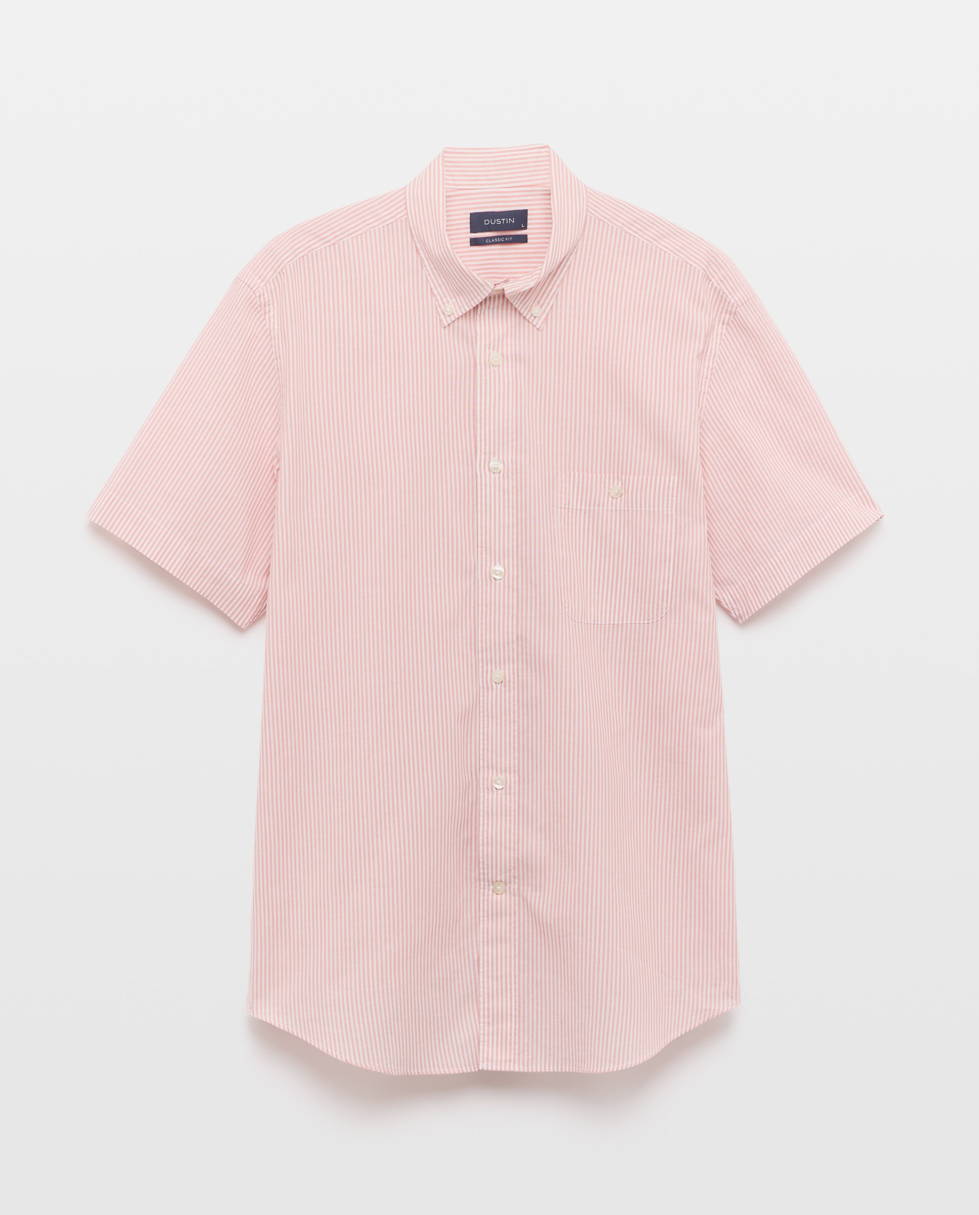 Camisa de Manga Curta em Popelina às Riscas Laranja-4