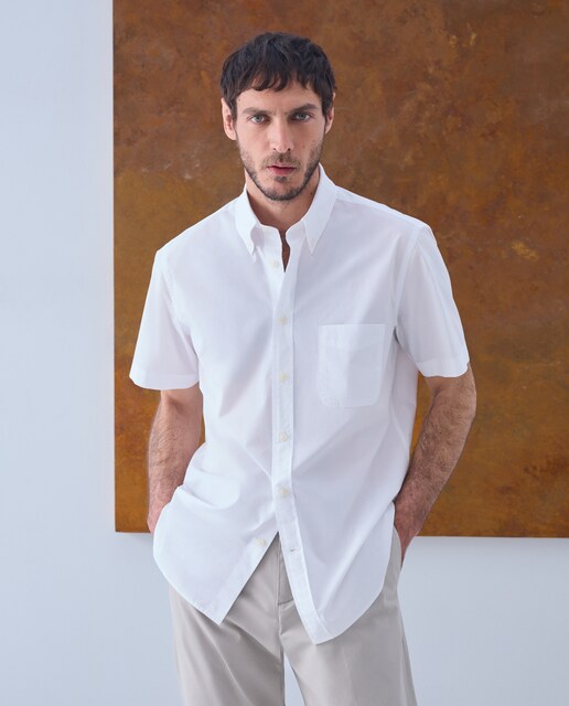 Camisa sport de hombre manga corta popelin