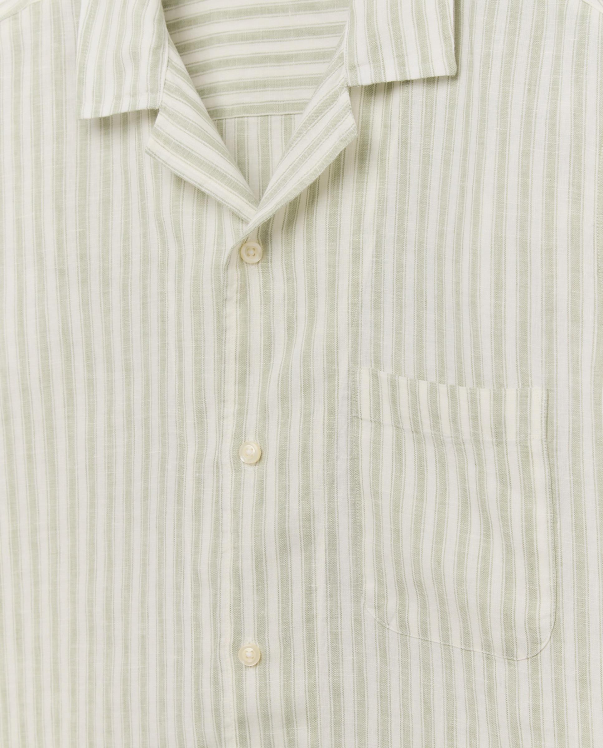 Camisa de Linho com Manga Curta Verdes-5