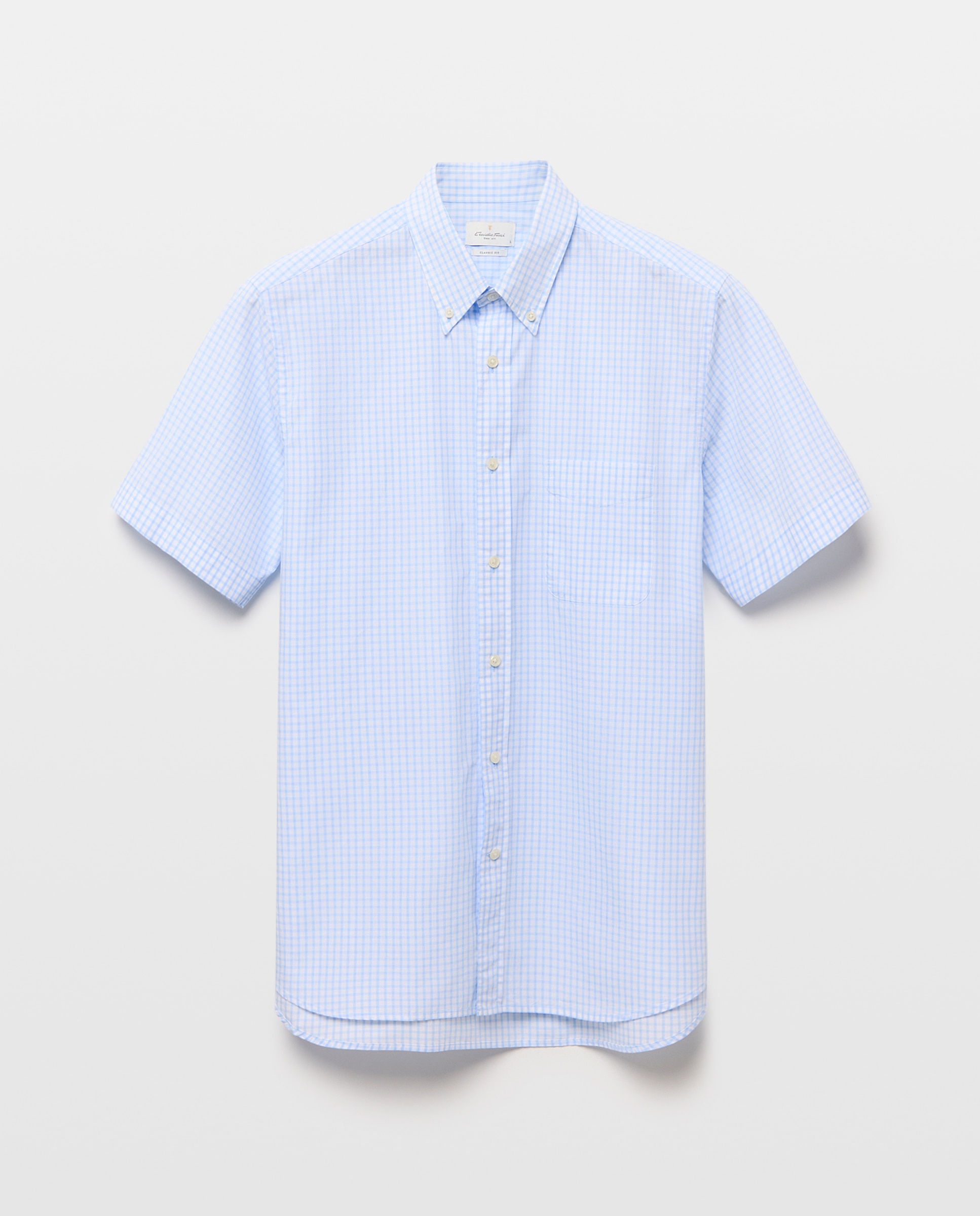 Camisa sport de hombre manga corta popelin - Emidio Tucci - Celeste Celeste-4