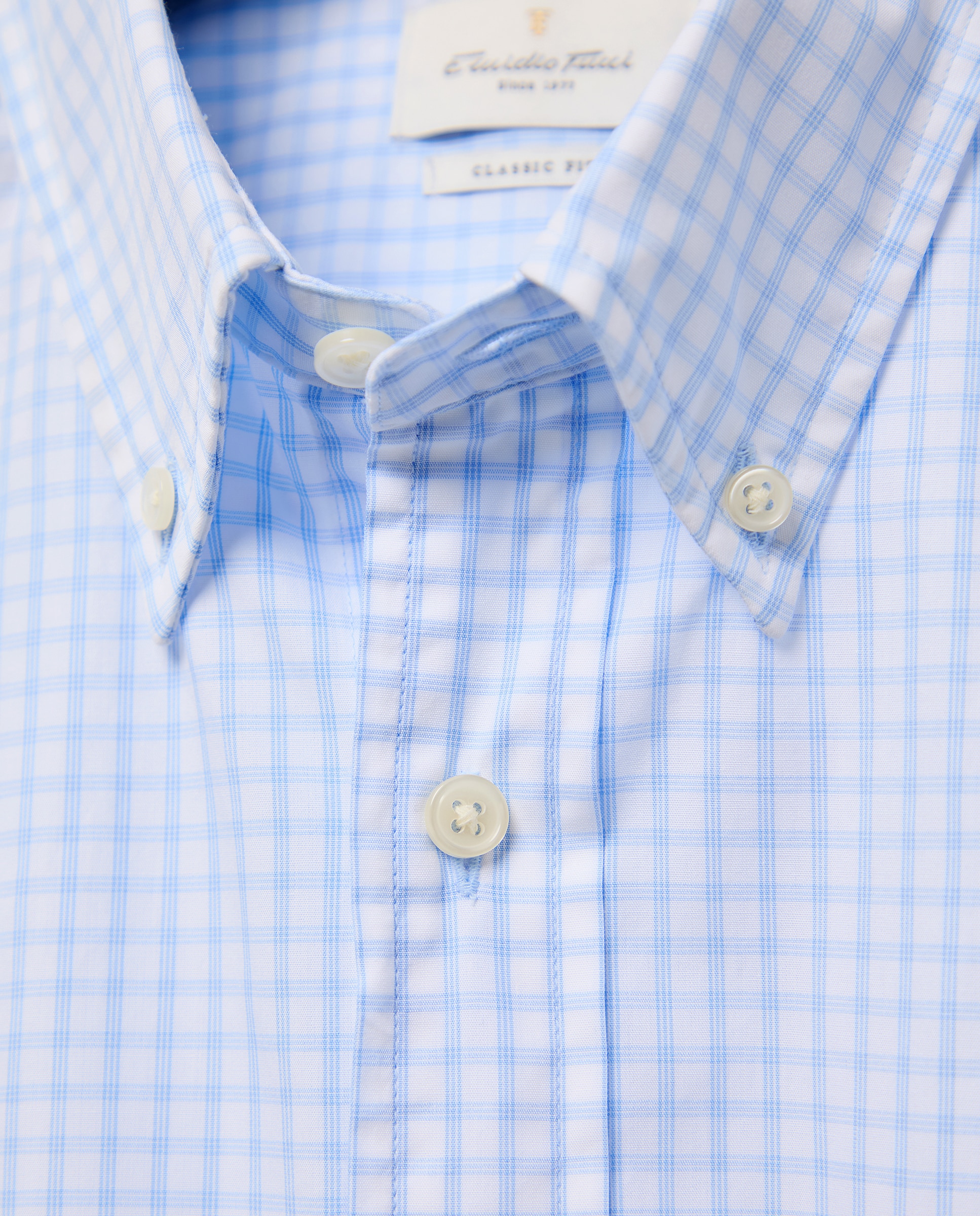 Camisa sport de hombre manga corta popelin - Emidio Tucci - Celeste Celeste-5