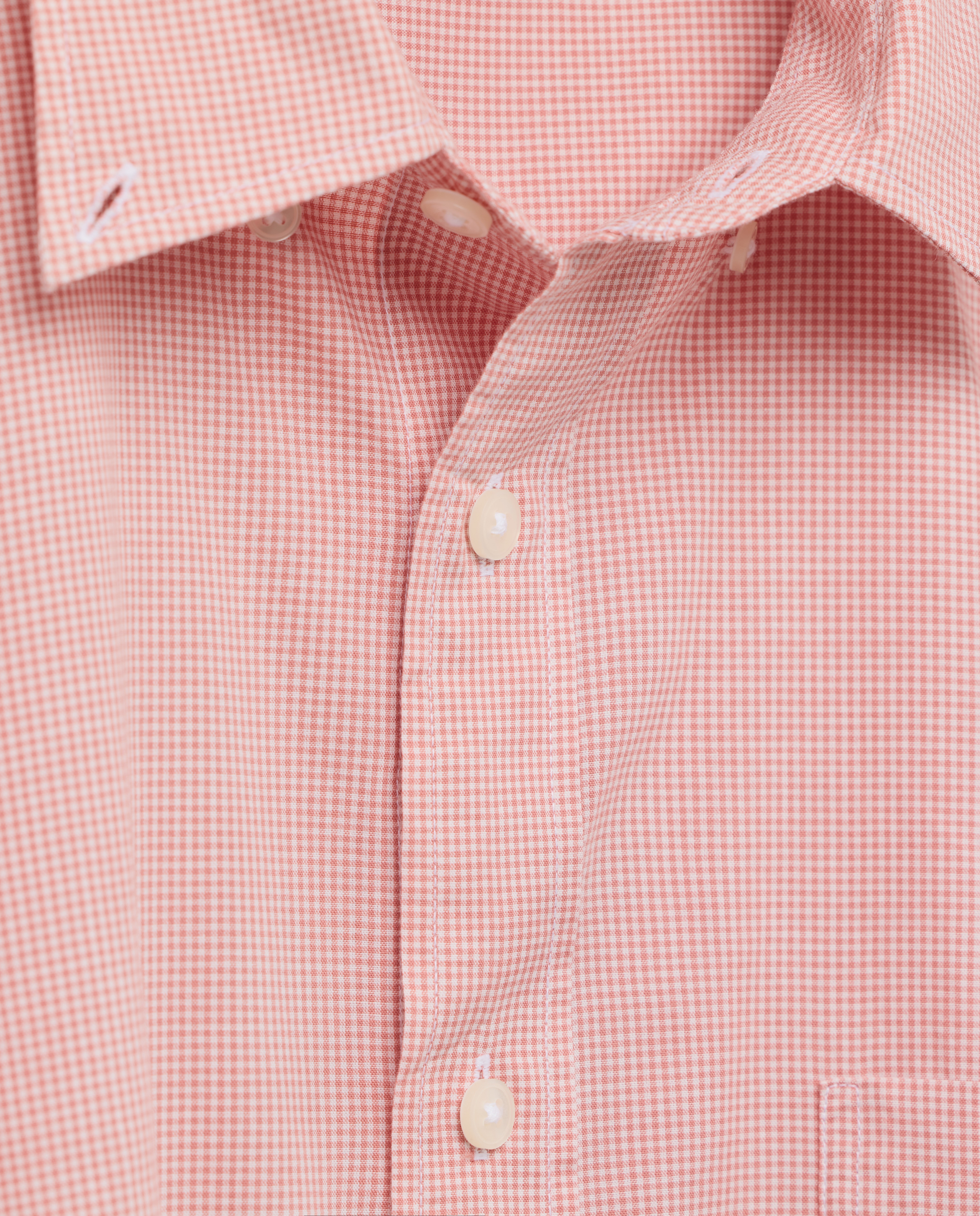 Camisa de Manga Curta em Popelina aos Micro Quadrados Laranja-6