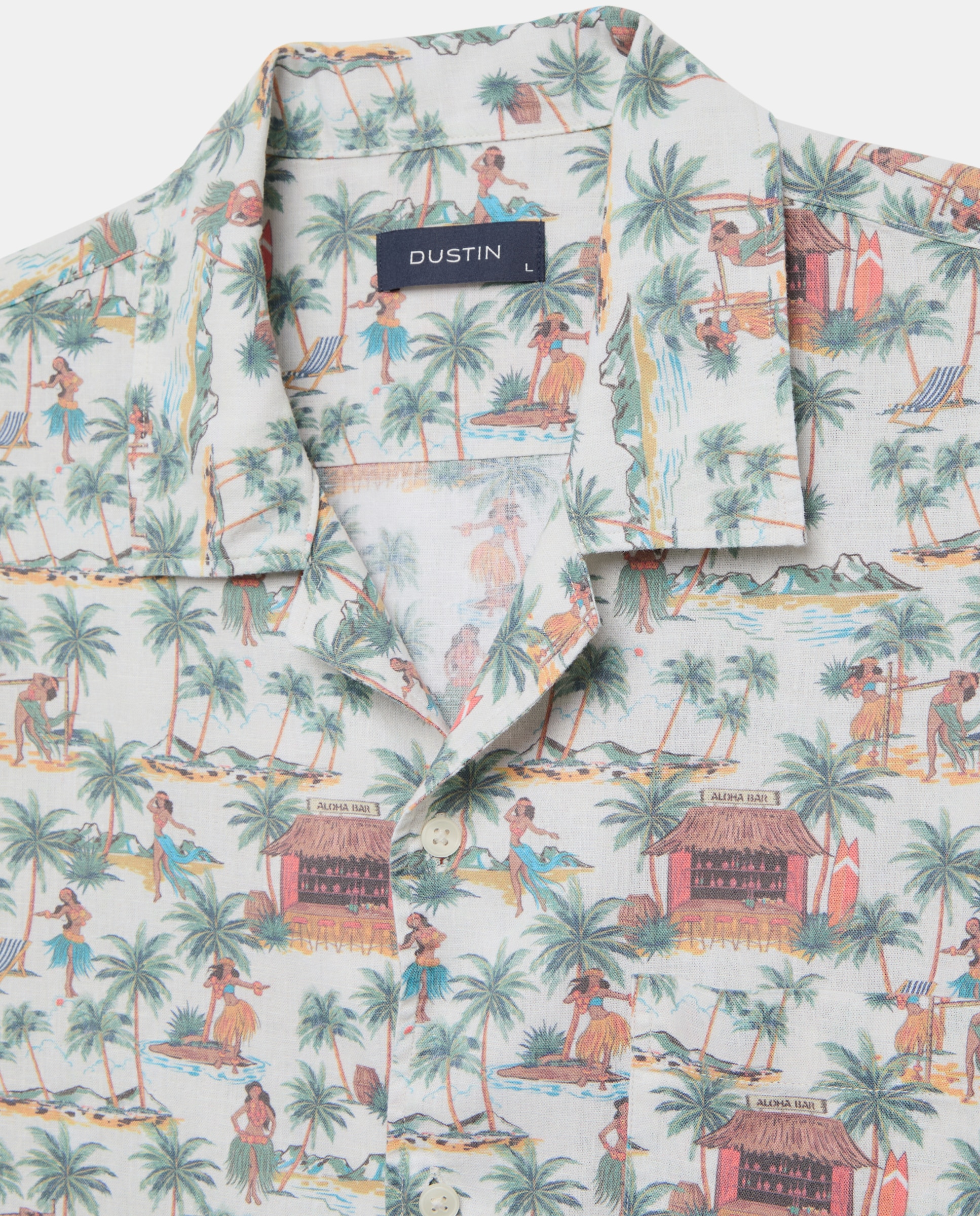 Camisa Bowling de Manga Curta com Estampado Havaiano Multicolor-5