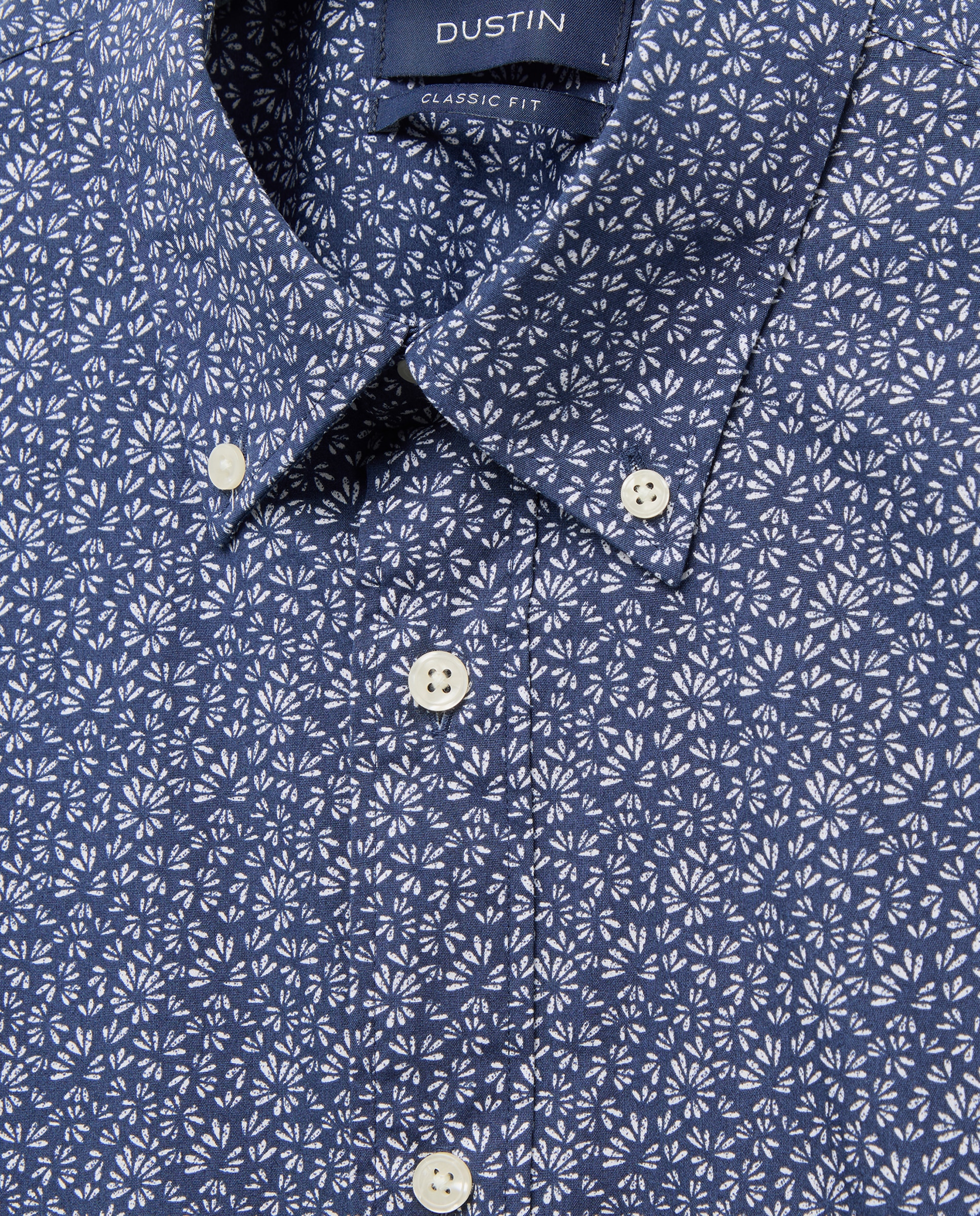 Camisa de Manga Curta com Estampado Floral Azul-marinho-5