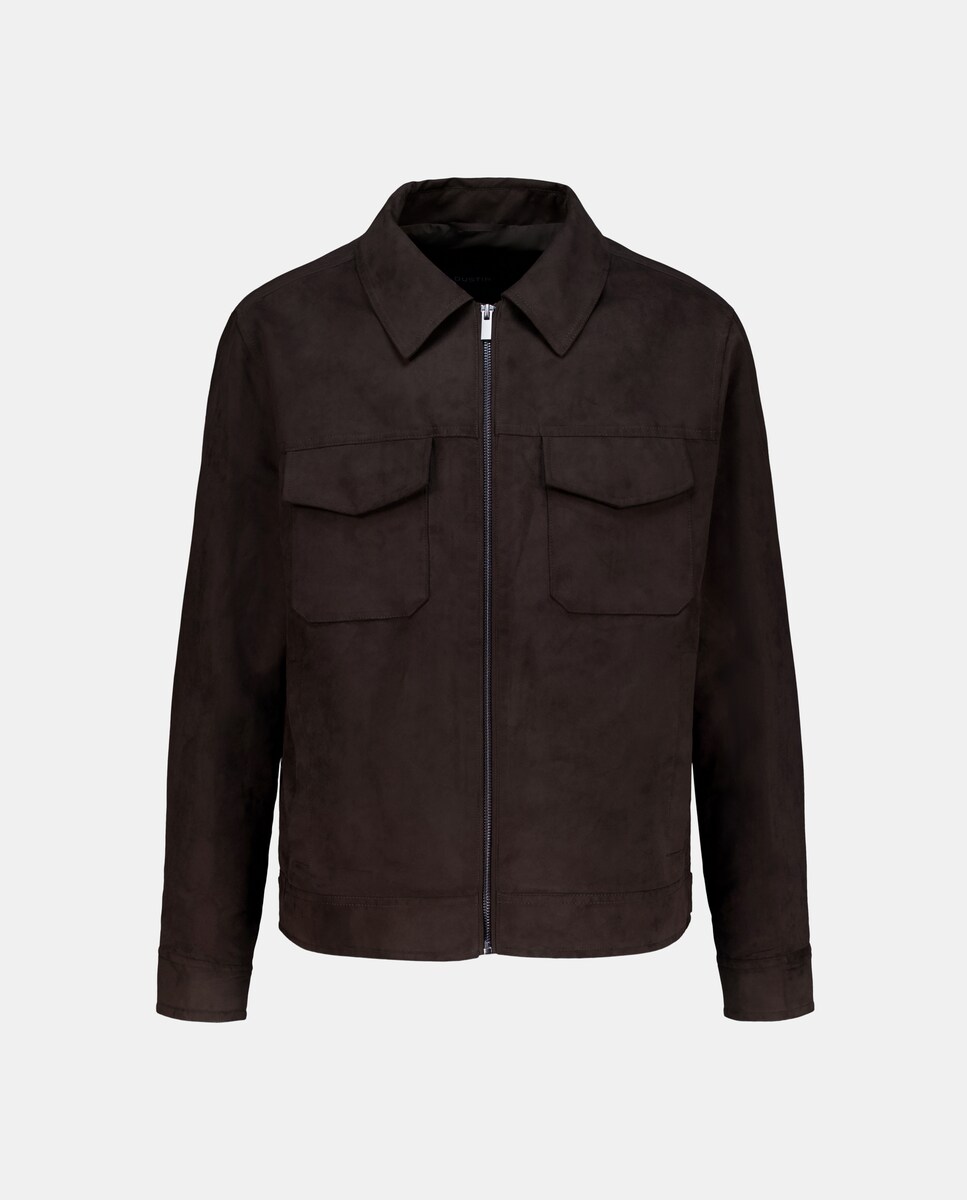 Blusão de Camurcina Castanho-escuro-5