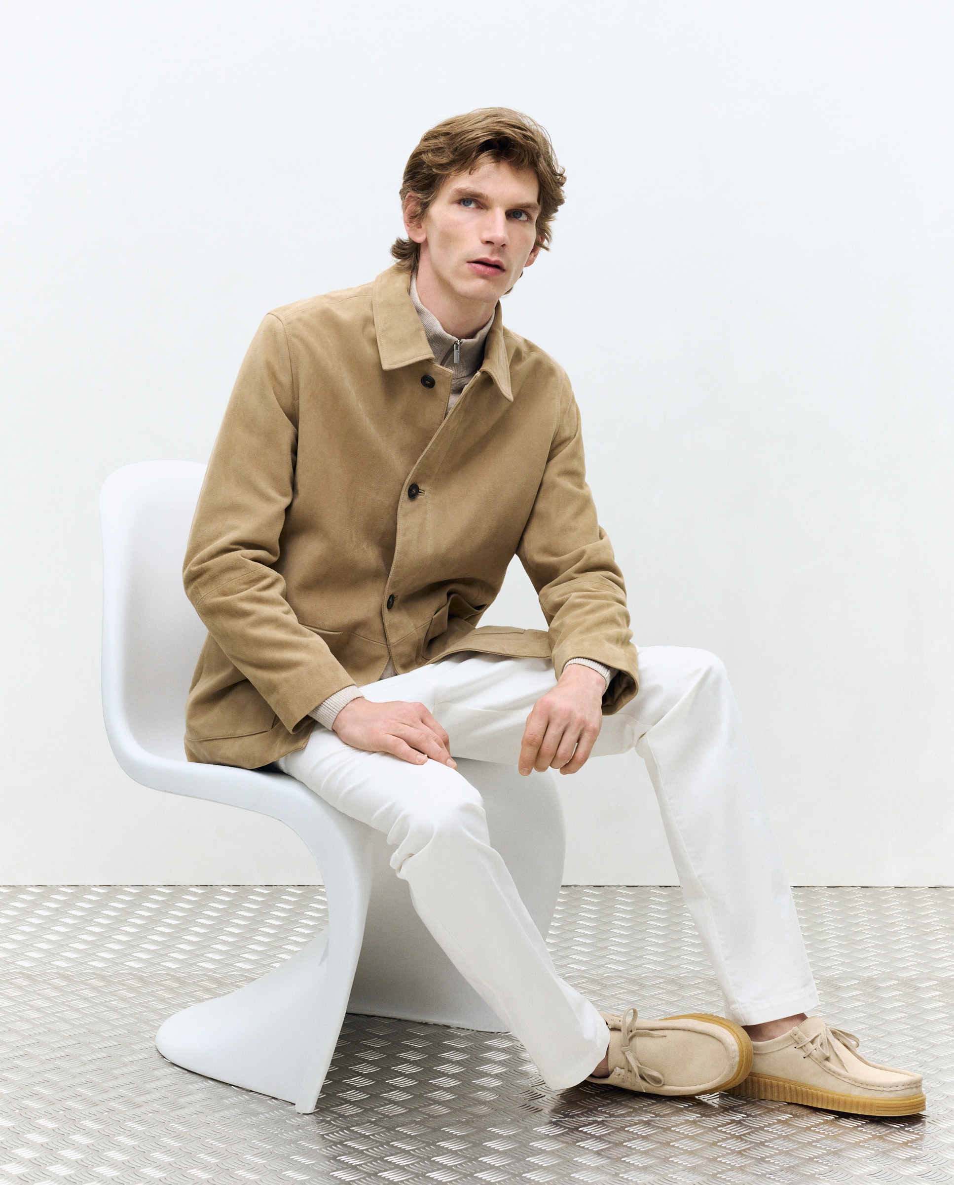 Cazadora de piel de hombre - Dustin - Beige Beige-2