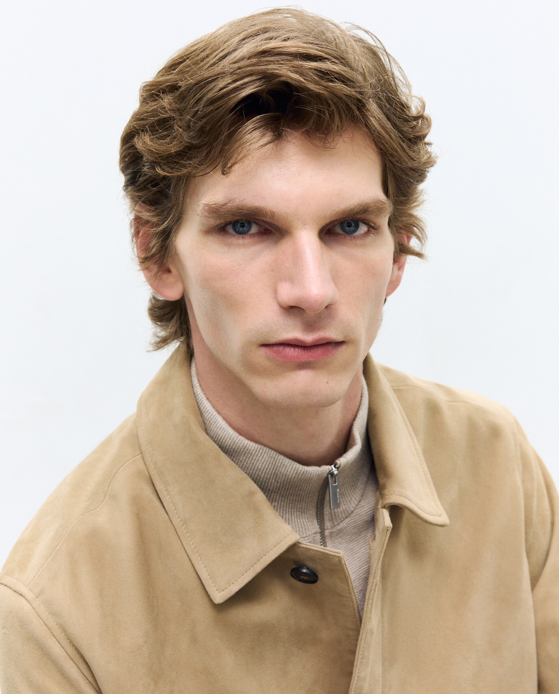 Cazadora de piel de hombre - Dustin - Beige Beige-3