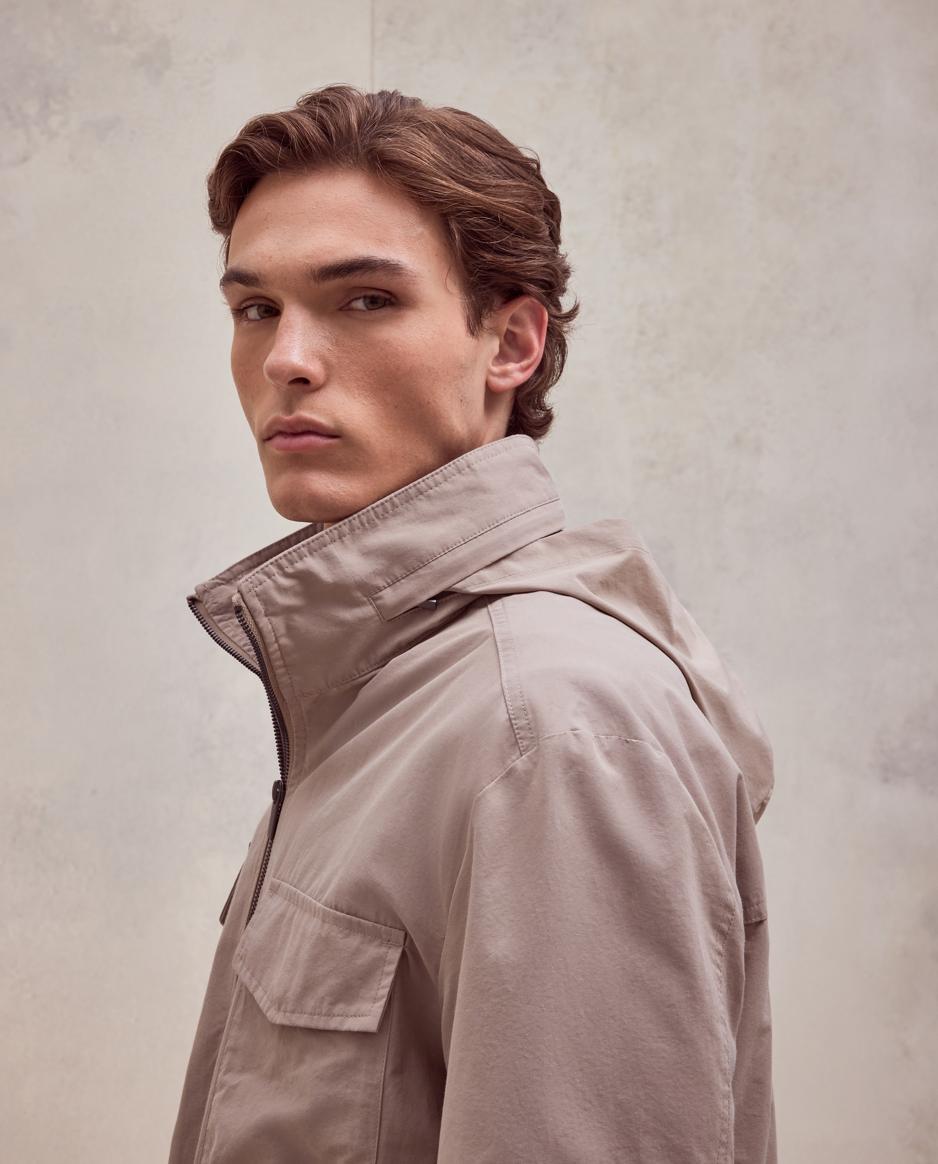 Parka ligera de hombre sport. - Dustin - Marrón claro Marrón claro-1