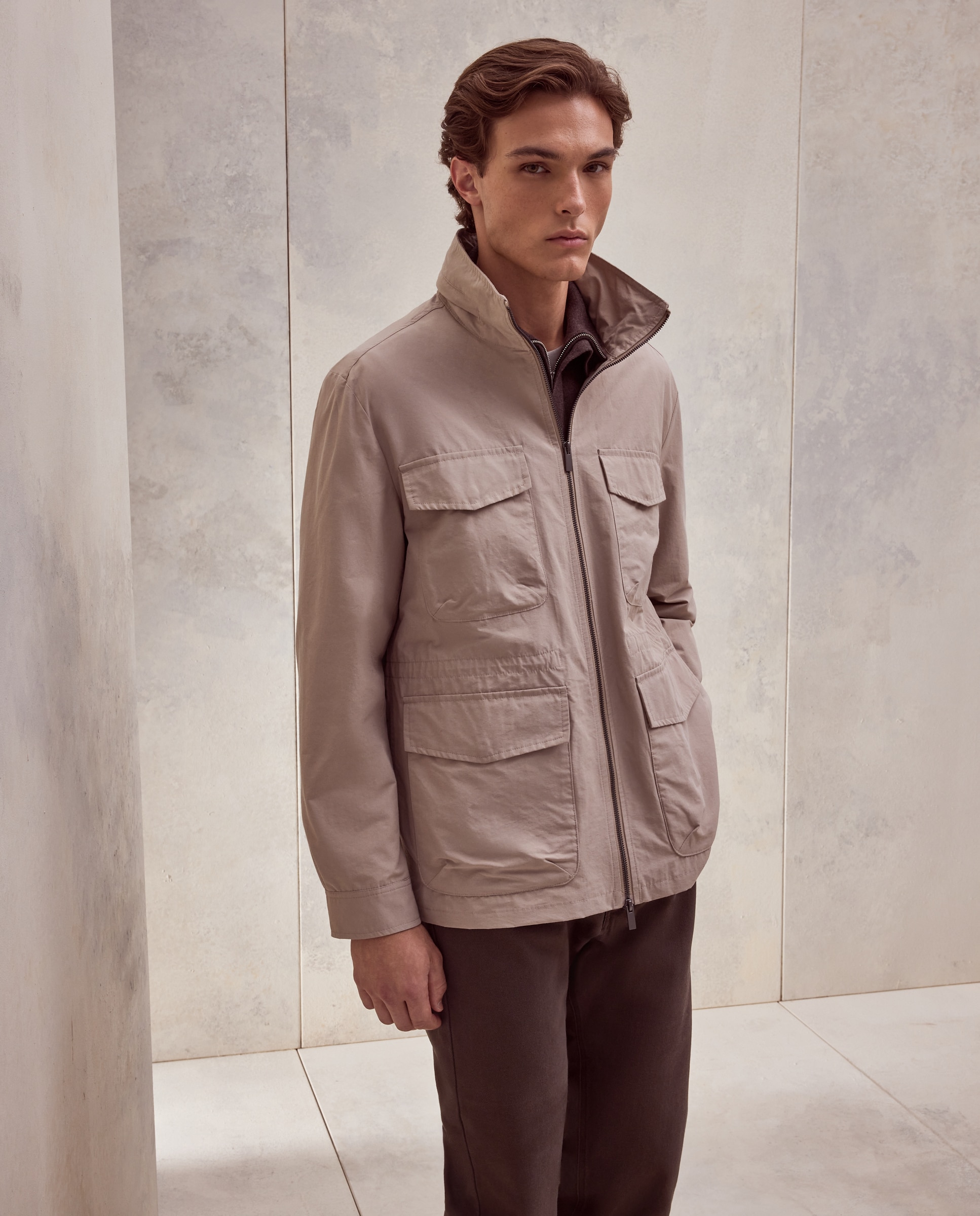 Parka ligera de hombre sport. - Dustin - Marrón claro Marrón claro-2