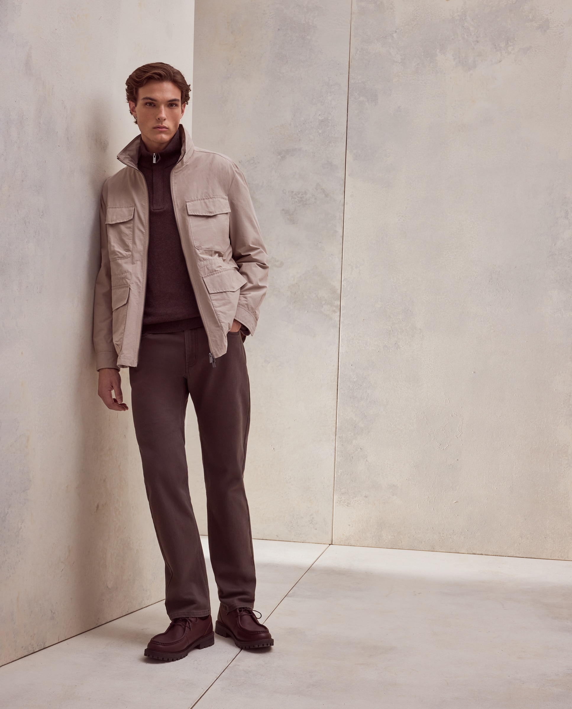 Parka ligera de hombre sport. - Dustin - Marrón claro Marrón claro-3