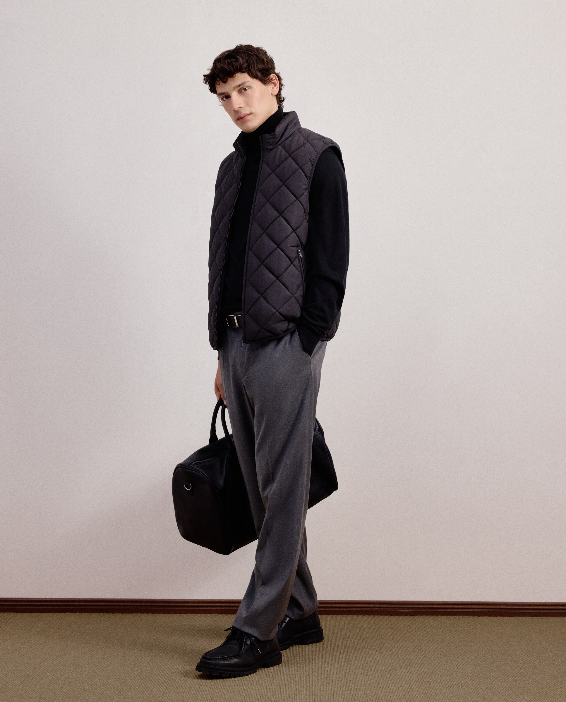 Colete com Losangos Cinzento-escuro-1