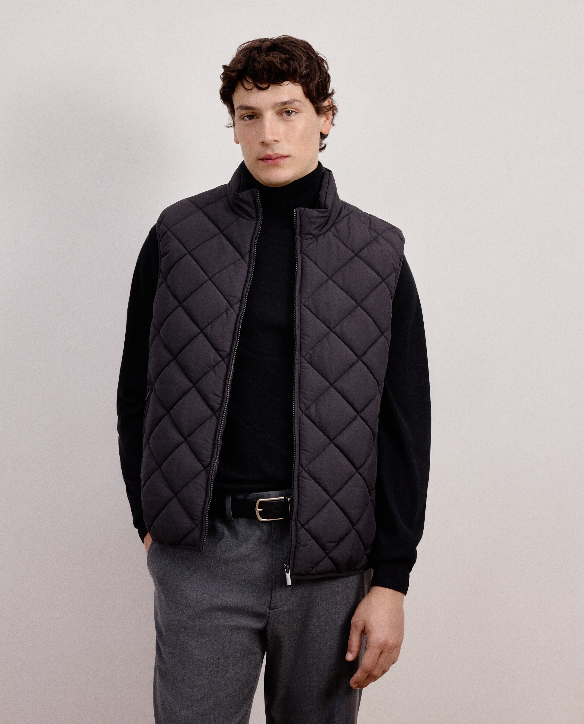 Colete com Losangos Cinzento-escuro-2