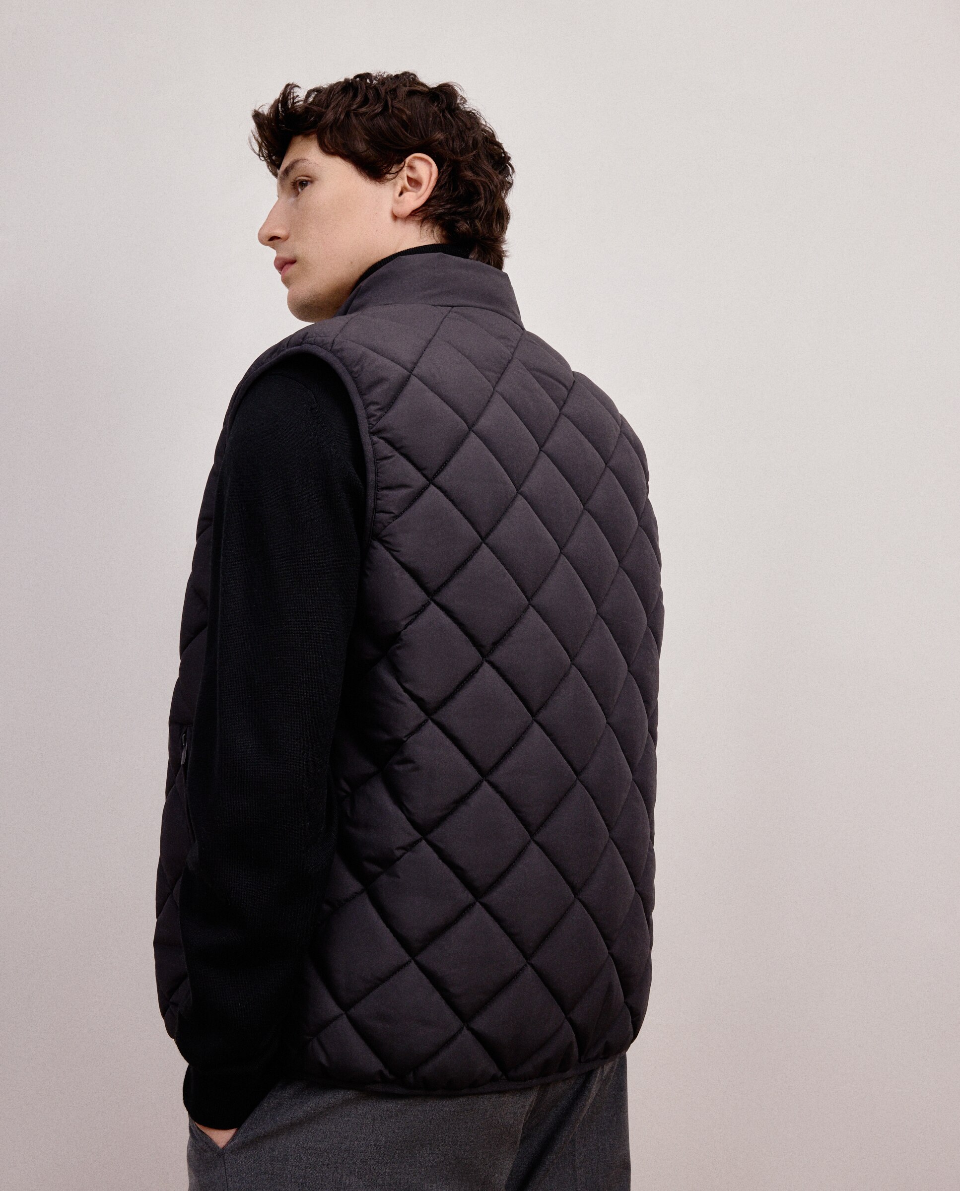 Colete com Losangos Cinzento-escuro-3