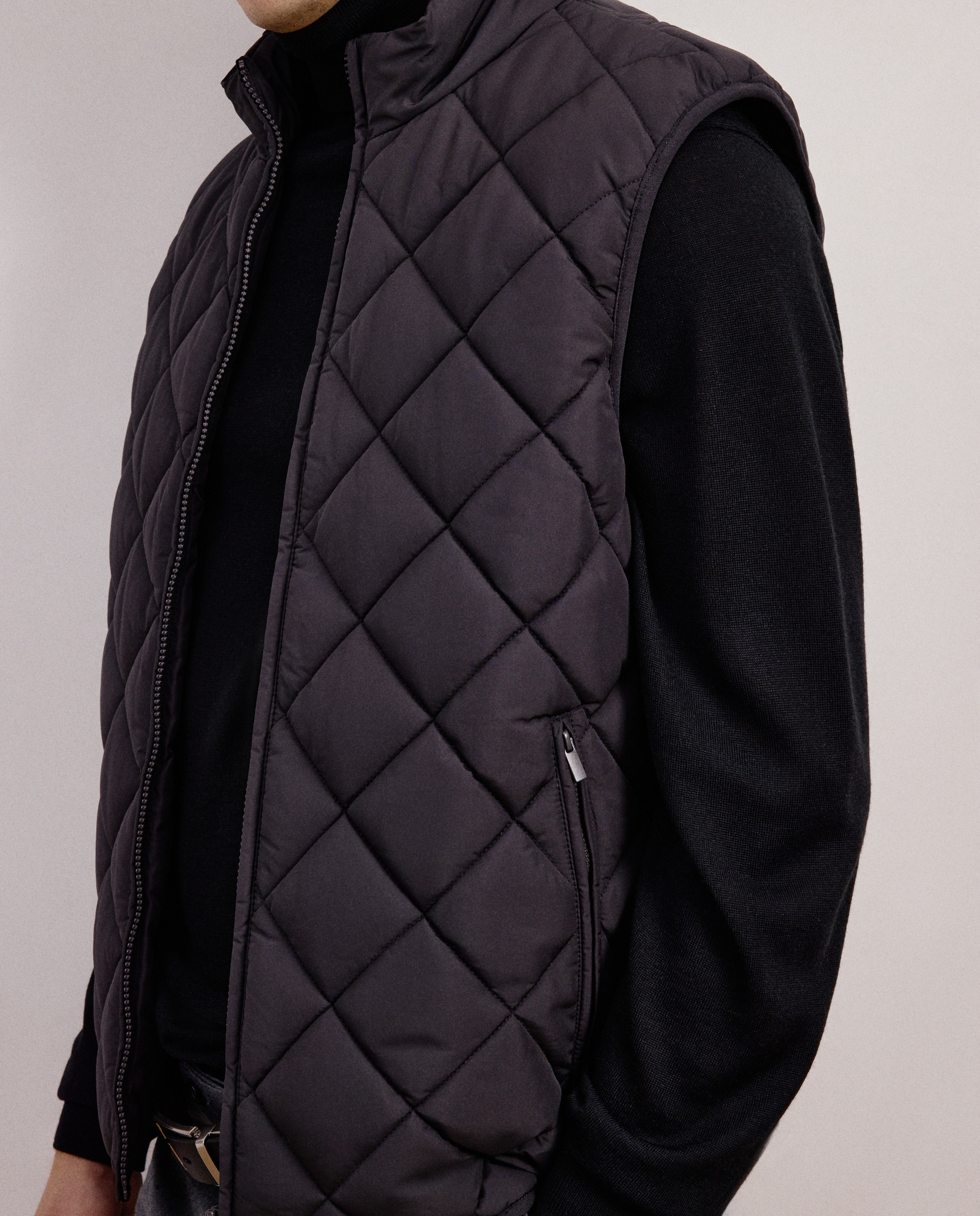 Colete com Losangos Cinzento-escuro-4