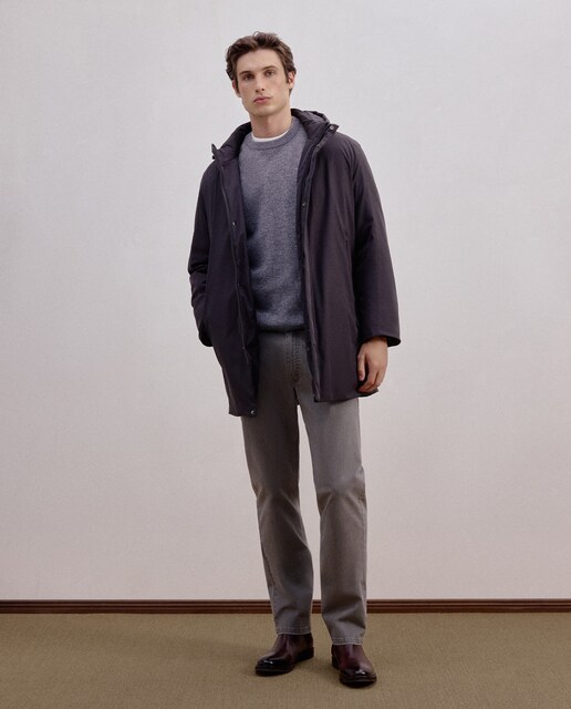 Imagen 0 de Parka larga comfortech capucha desmontable de hombre.