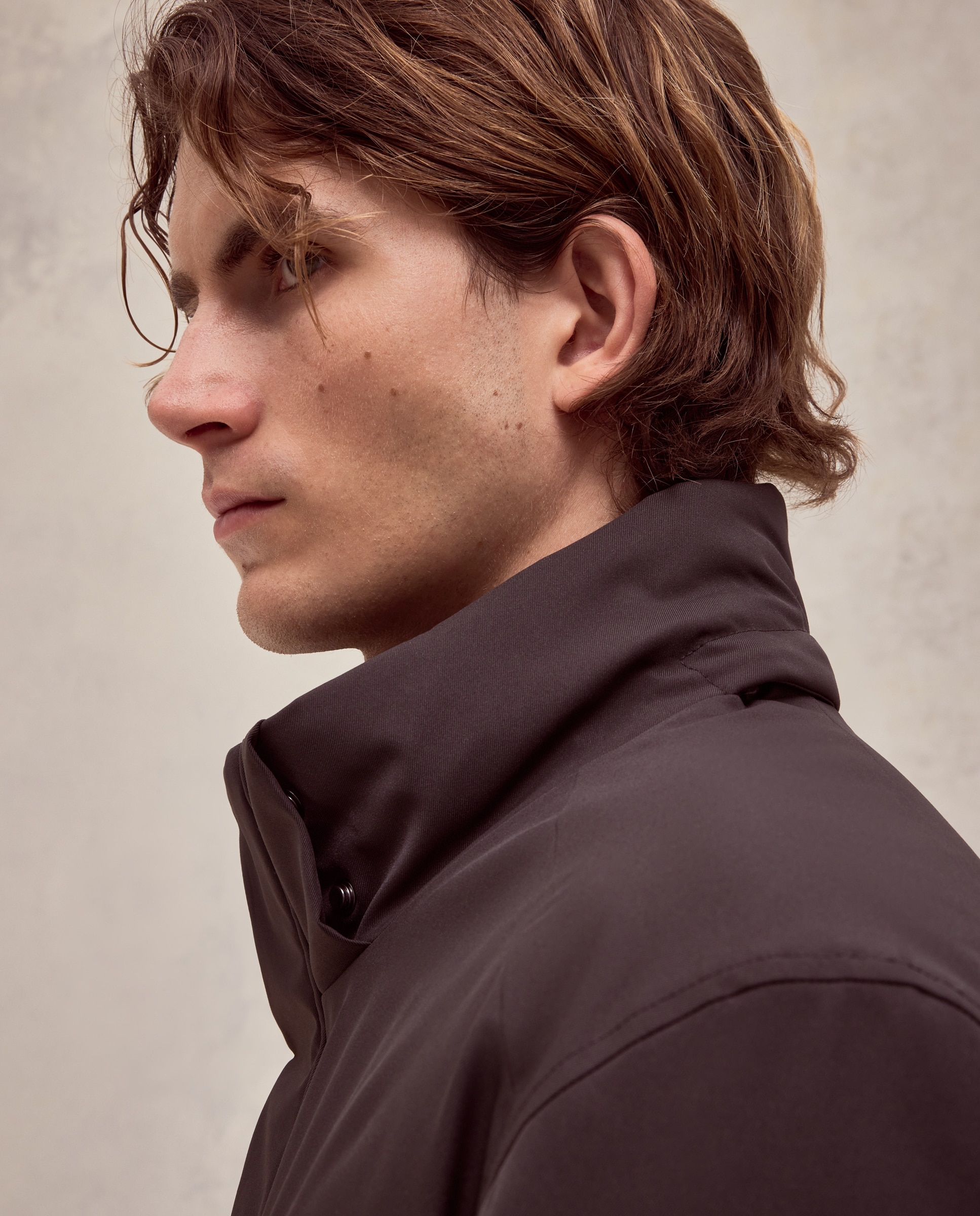 Parka larga de tejido repelente al agua con capucha de hombre de tallas grandes - Dustin - Marrón oscuro Marrón oscuro-5