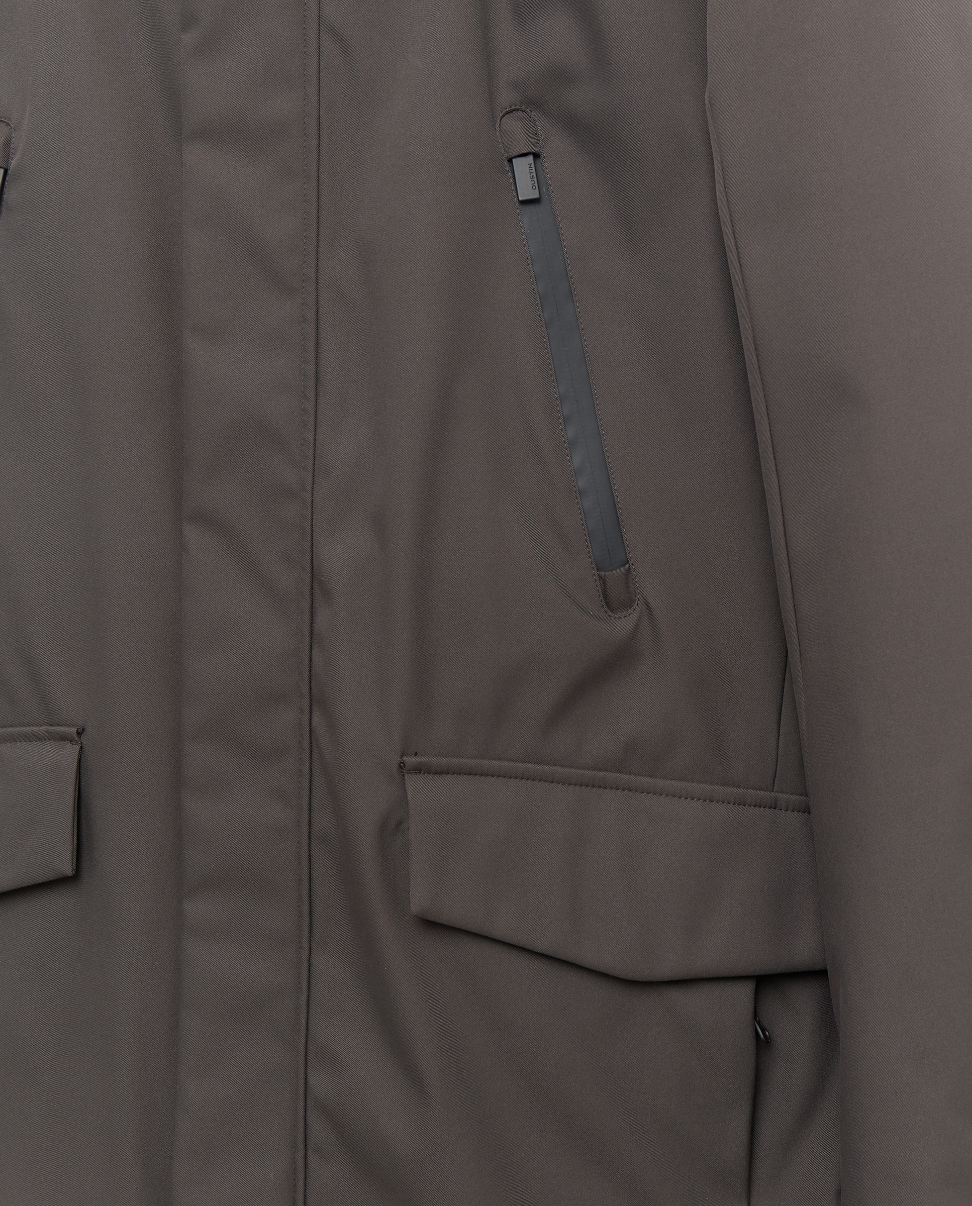 Parka larga de tejido repelente al agua con capucha de hombre de tallas grandes - Dustin - Marrón oscuro Marrón oscuro-7