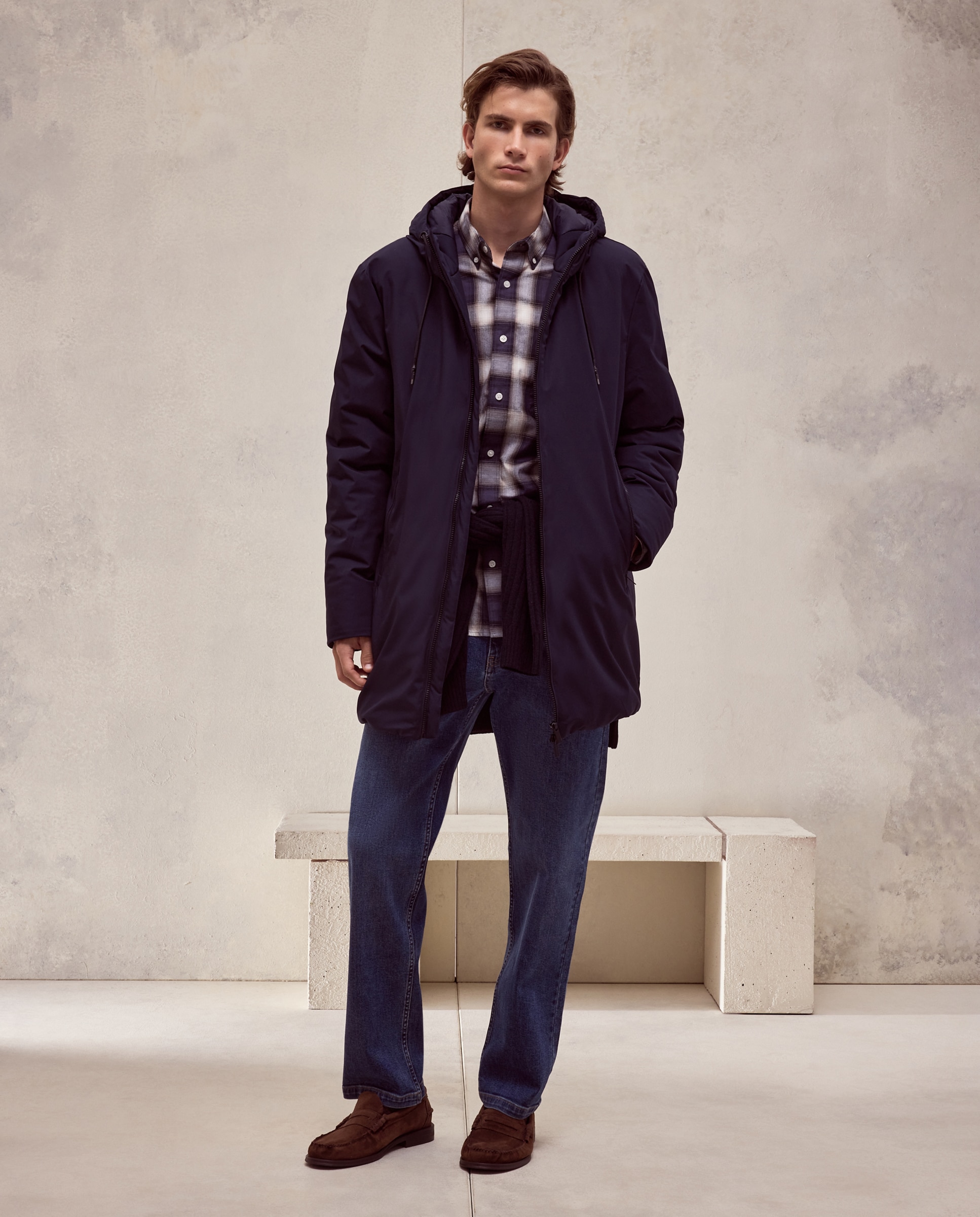 Parka larga de hombre. - Dustin - Azul marino Azul marino-1