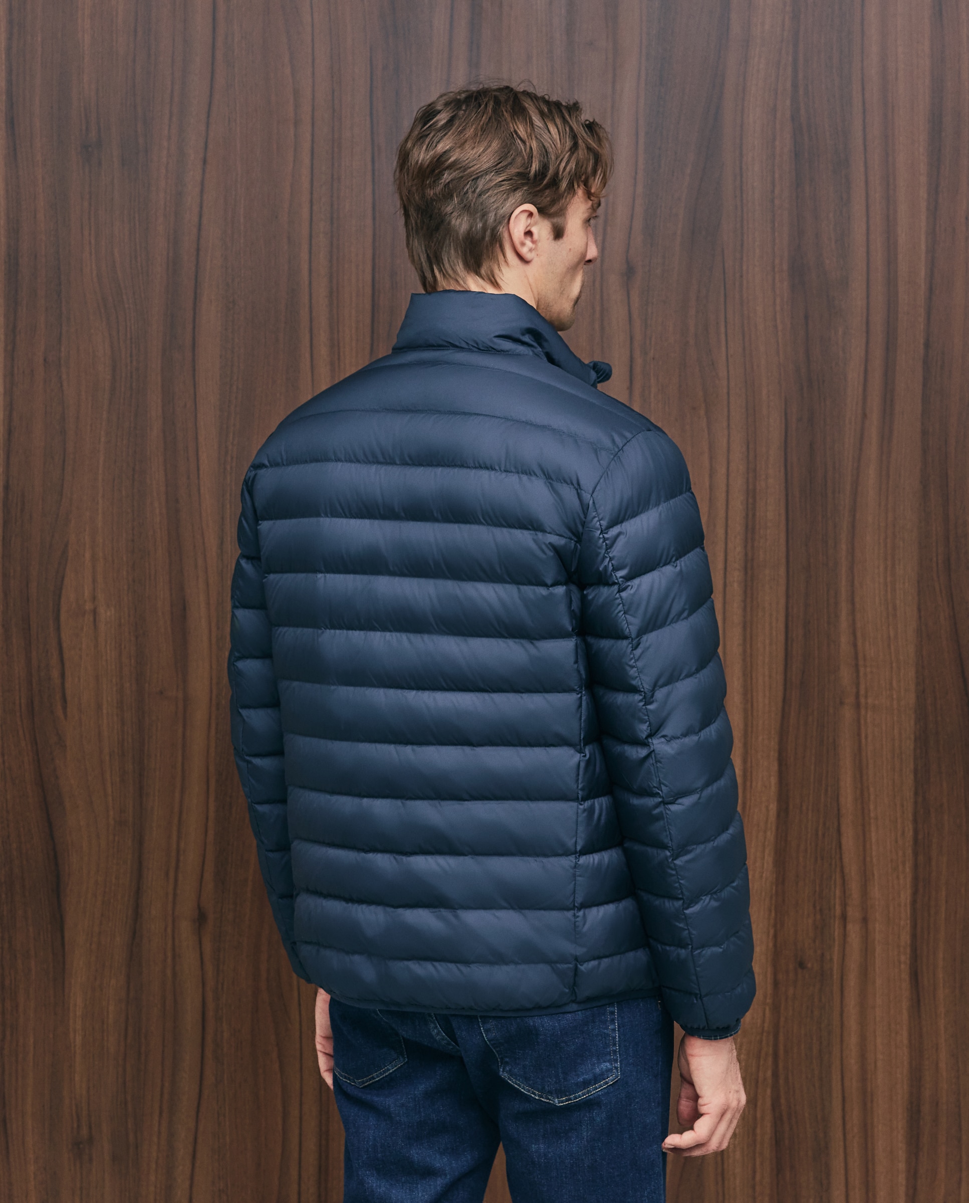 Plumífero de hombre de poliéster reciclado y pluma natural - Emidio Tucci - Azul marino Azul marino-3