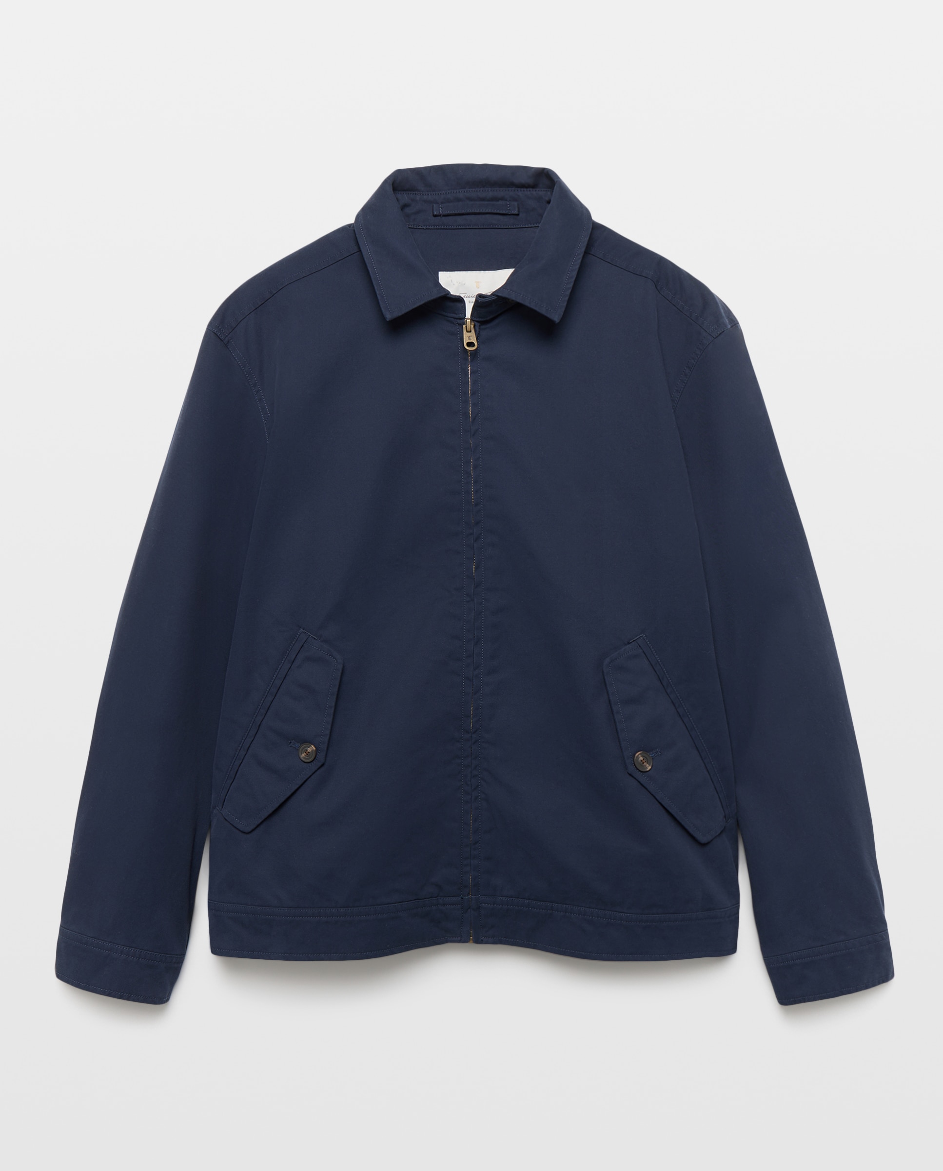 Cazadora de hombre tipo Harrington en algodón sostenible - Emidio Tucci - Azul marino Azul marino-6