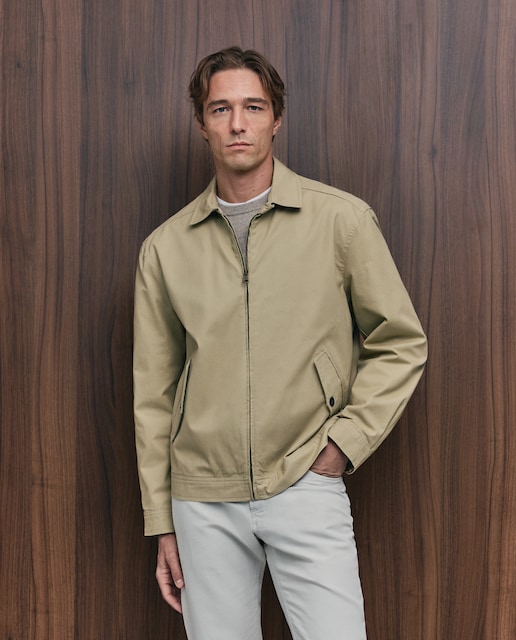 Imagen 0 de Cazadora tipo Harrington 100% algodón hombre Beige