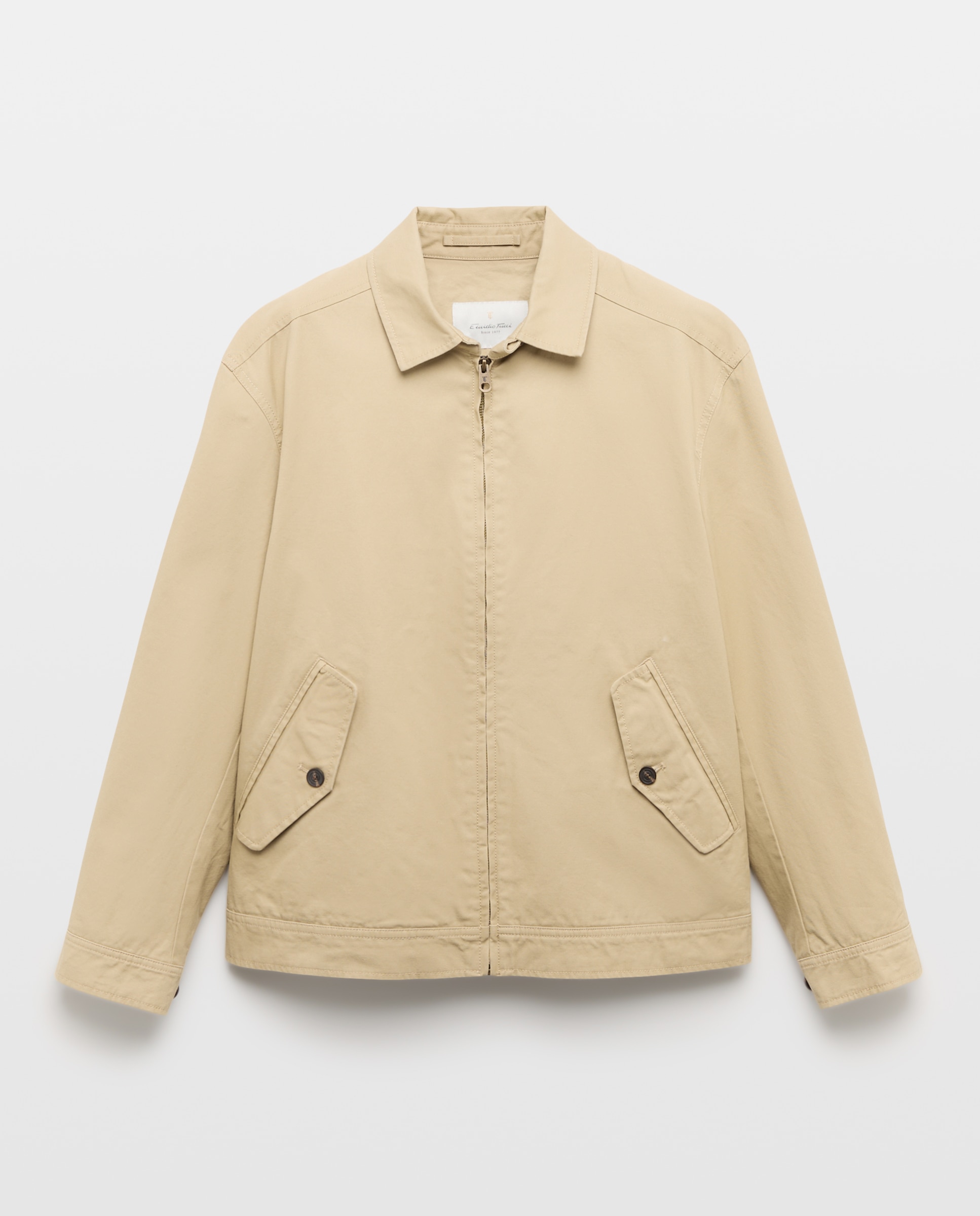 Blusão Tipo Harrington em Algodão Sustentável Bege-5