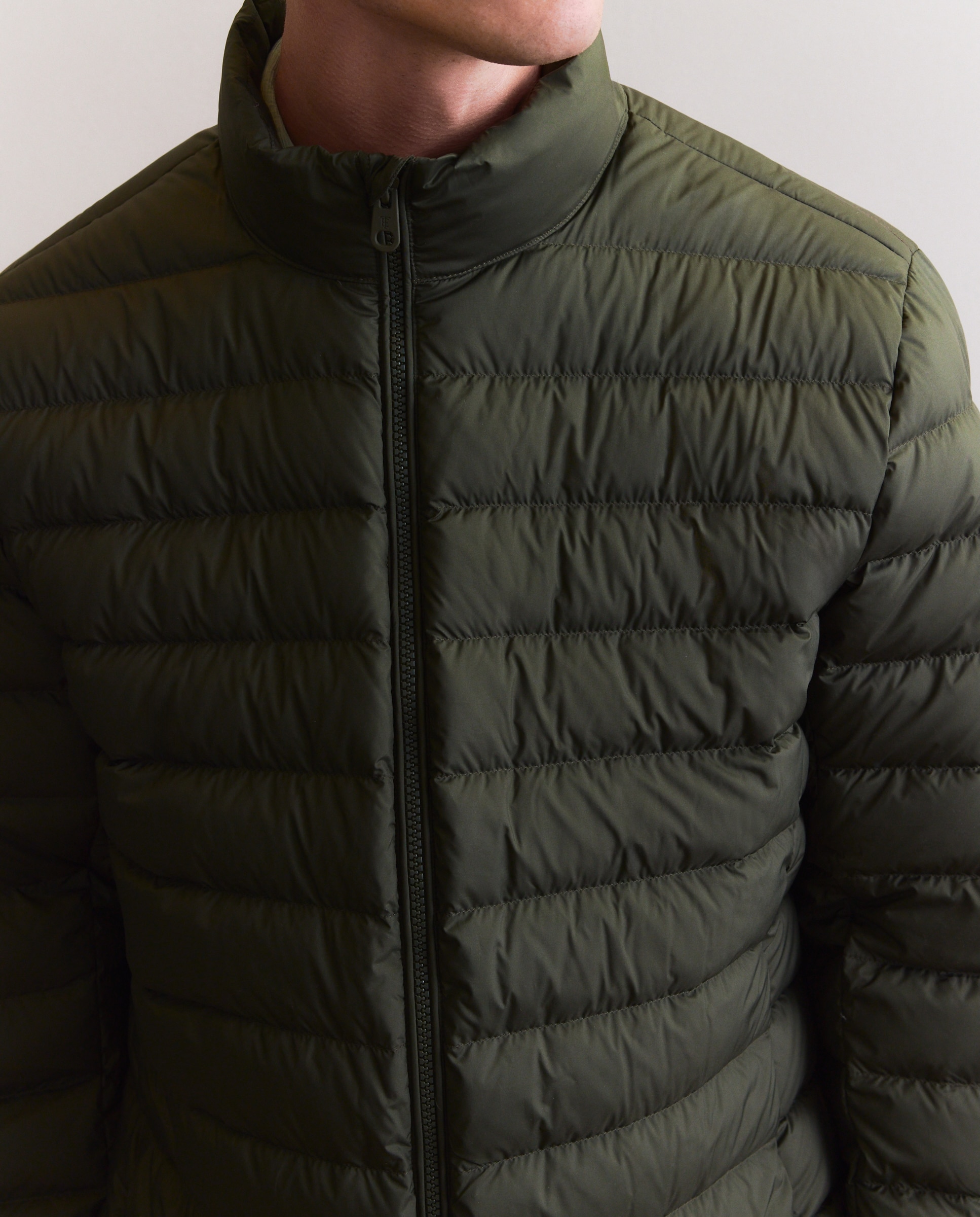 Plumífero de hombre de poliéster reciclado y pluma natural - Emidio Tucci - Kaki Kaki-3