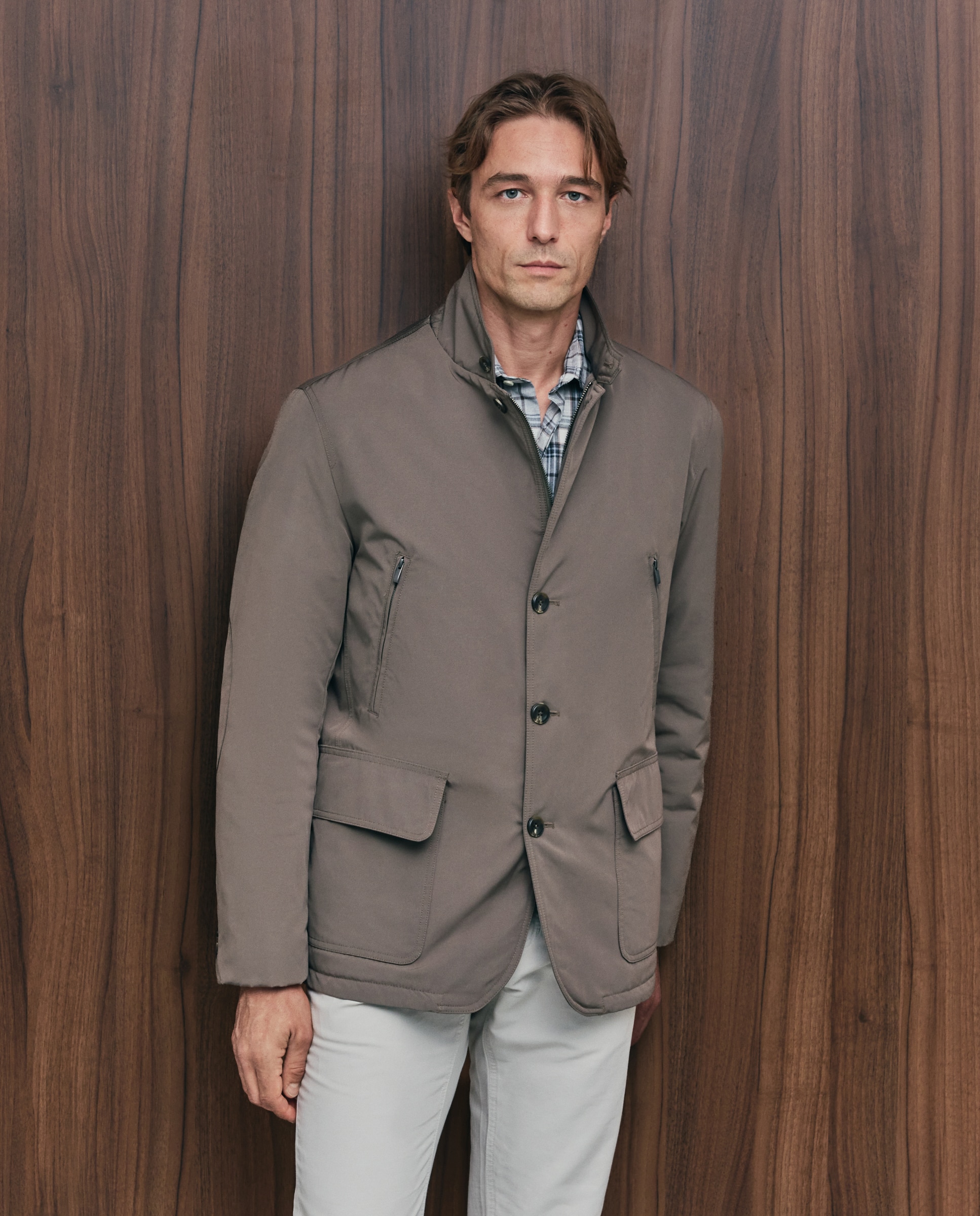 Blazer tejido técnico mezcla con algodón hombre - Emidio Tucci - Topo Topo-1