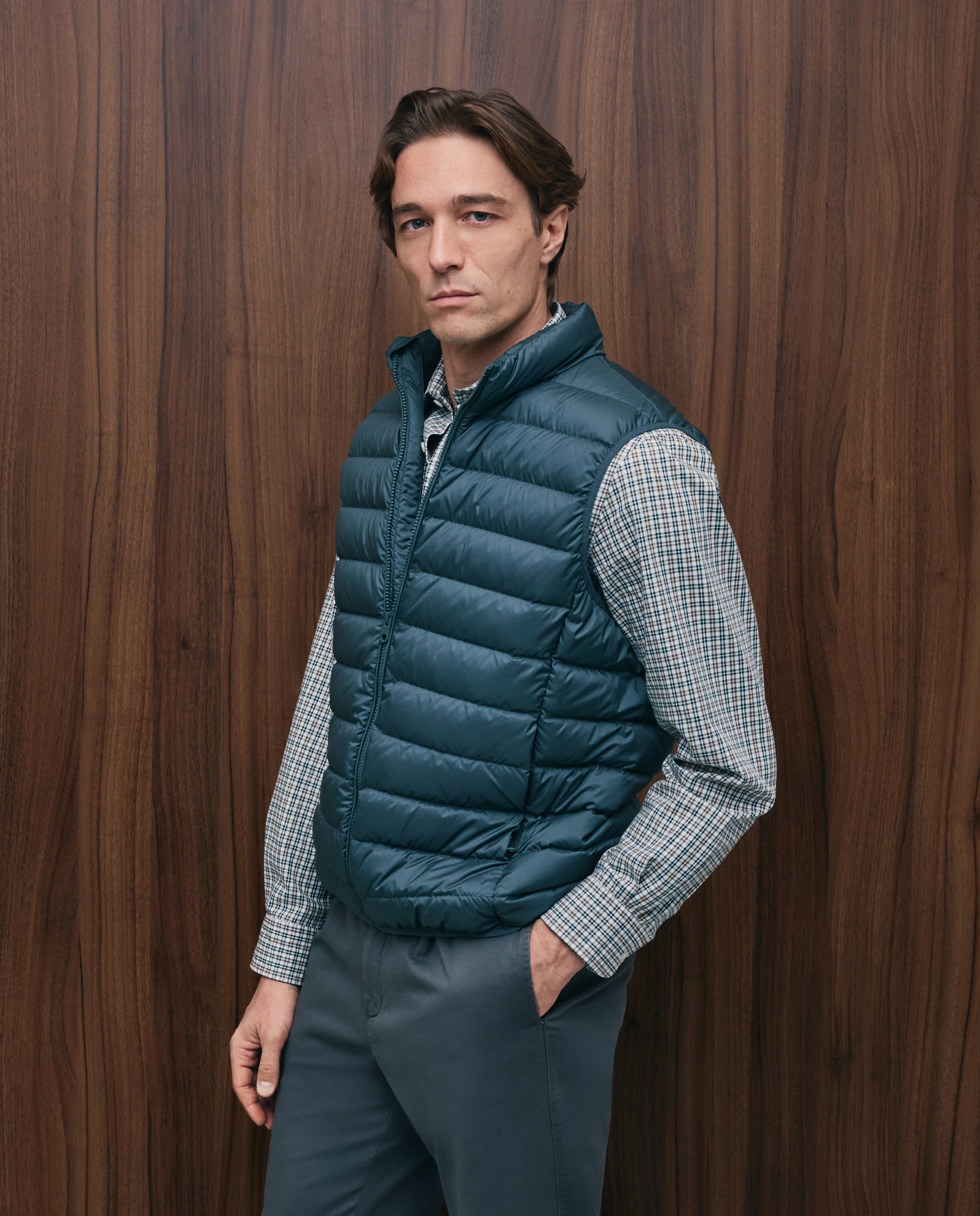 Imagen 1 de Chaleco ligero pluma natural (90/10) hombre - Emidio Tucci - Verde Agua Verde Agua