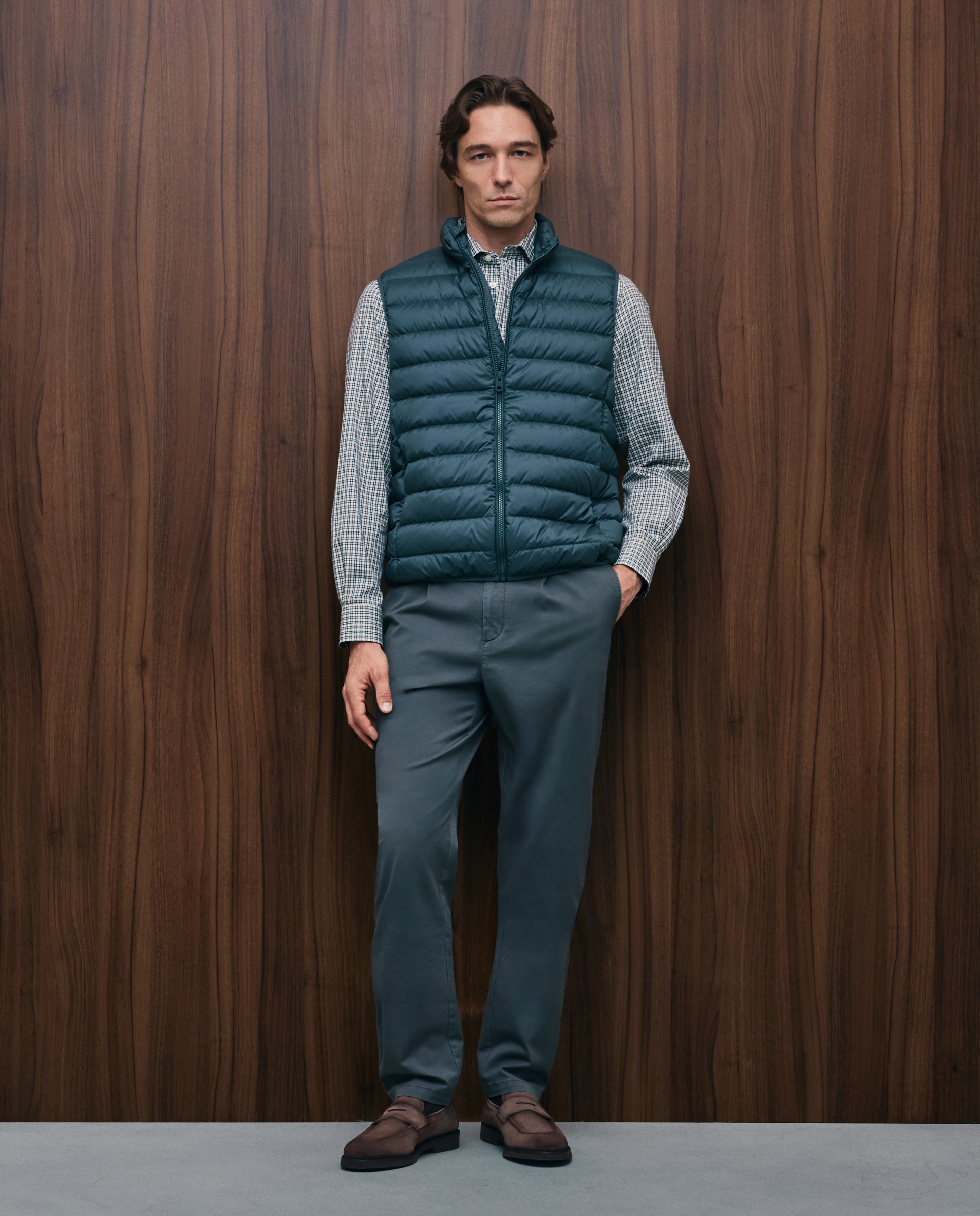 Imagen 2 de Chaleco ligero pluma natural (90/10) hombre - Emidio Tucci - Verde Agua Verde Agua