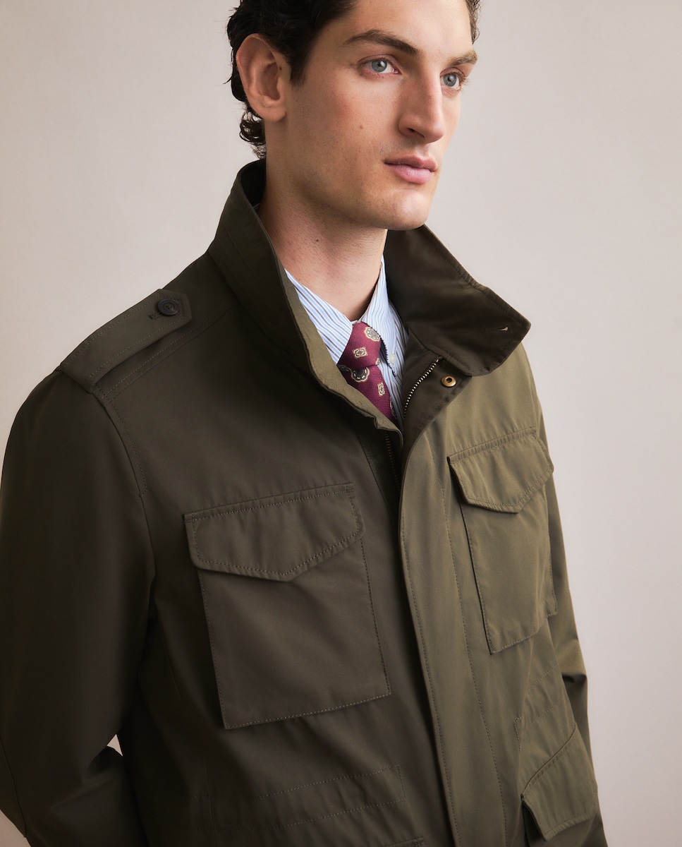 Casaco Safari Transpirável e Repelente à Água Caqui-2