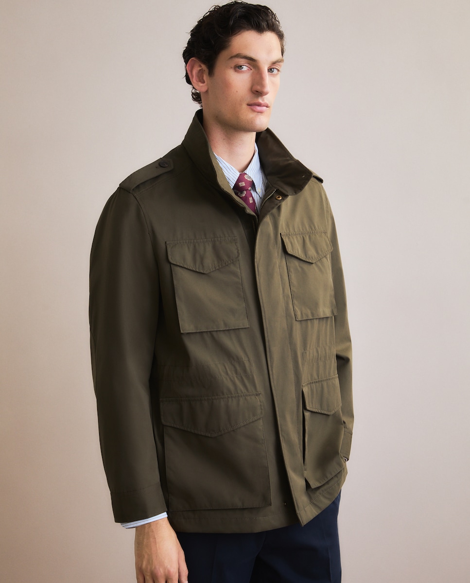 Casaco Safari Transpirável e Repelente à Água Caqui-3